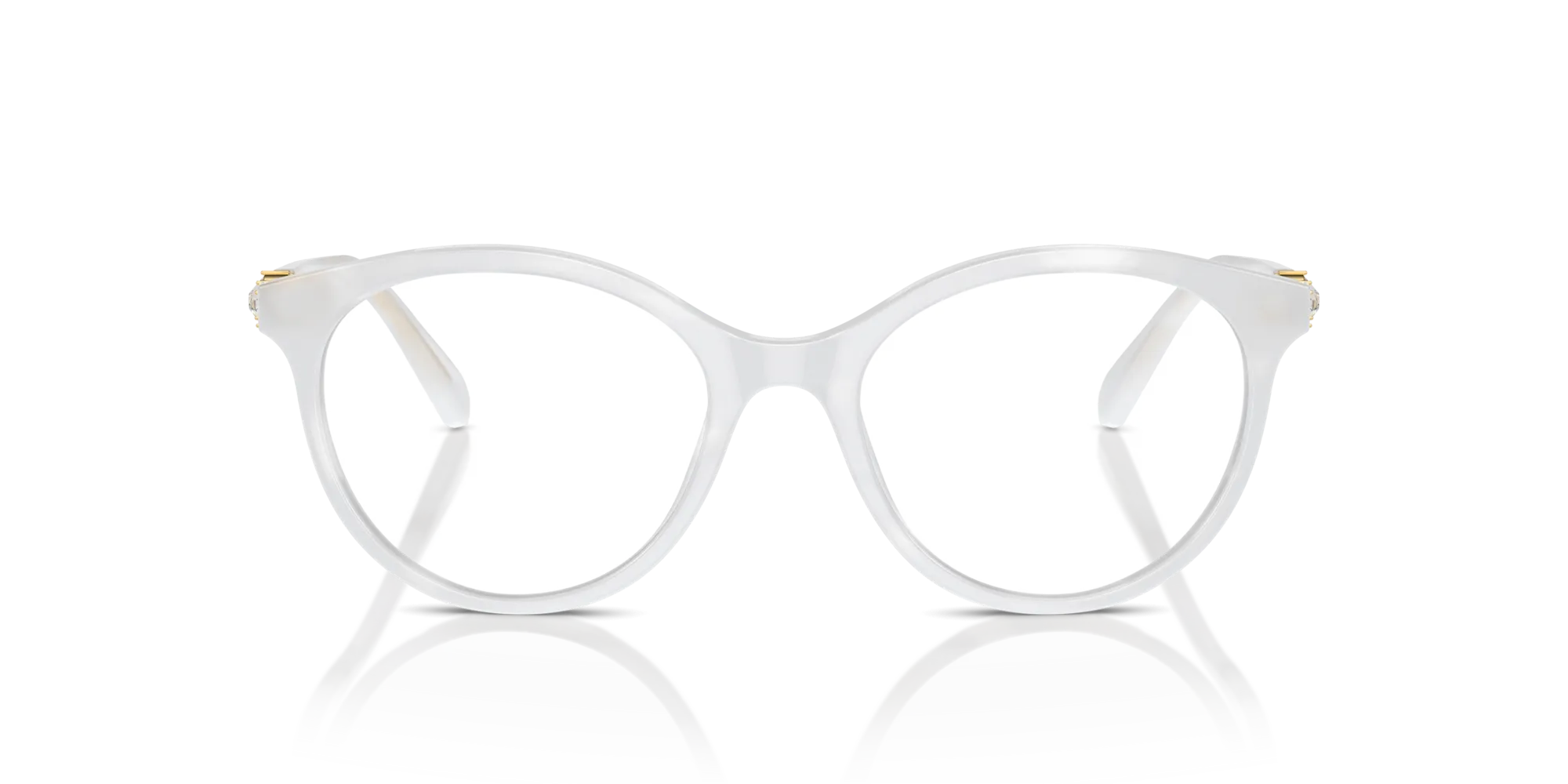 Swarovski SK2019 1042 Montature da vista Acetato Bianco Trasparente Rotonda Normale - immagine 3