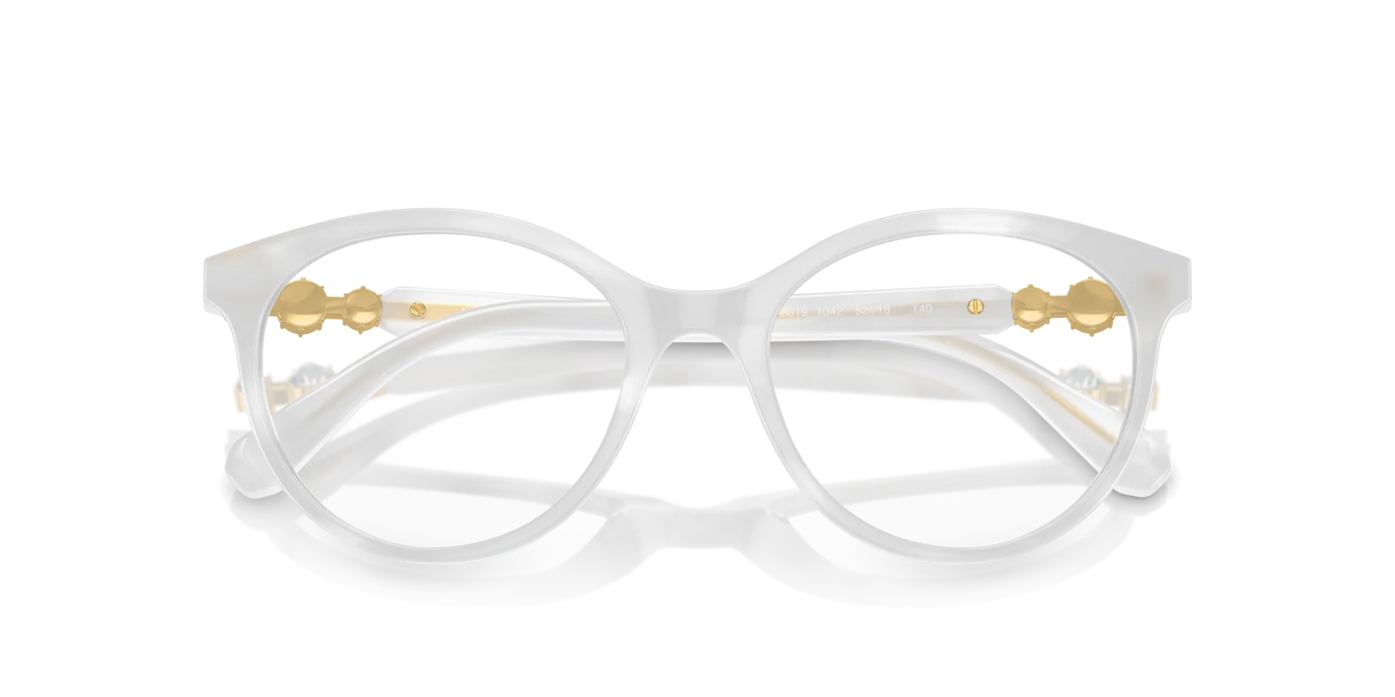 Swarovski SK2019 1042 Montature da vista Acetato Bianco Trasparente Rotonda Normale - immagine 2