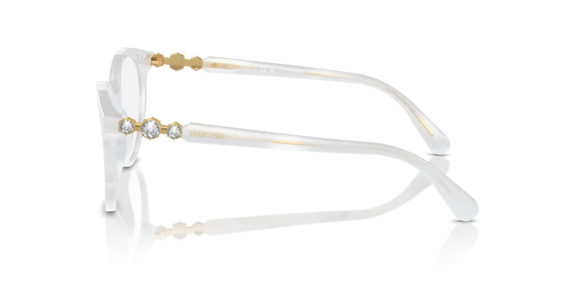 Swarovski SK2019 1042 Montature da vista Acetato Bianco Trasparente Rotonda Normale - immagine 4