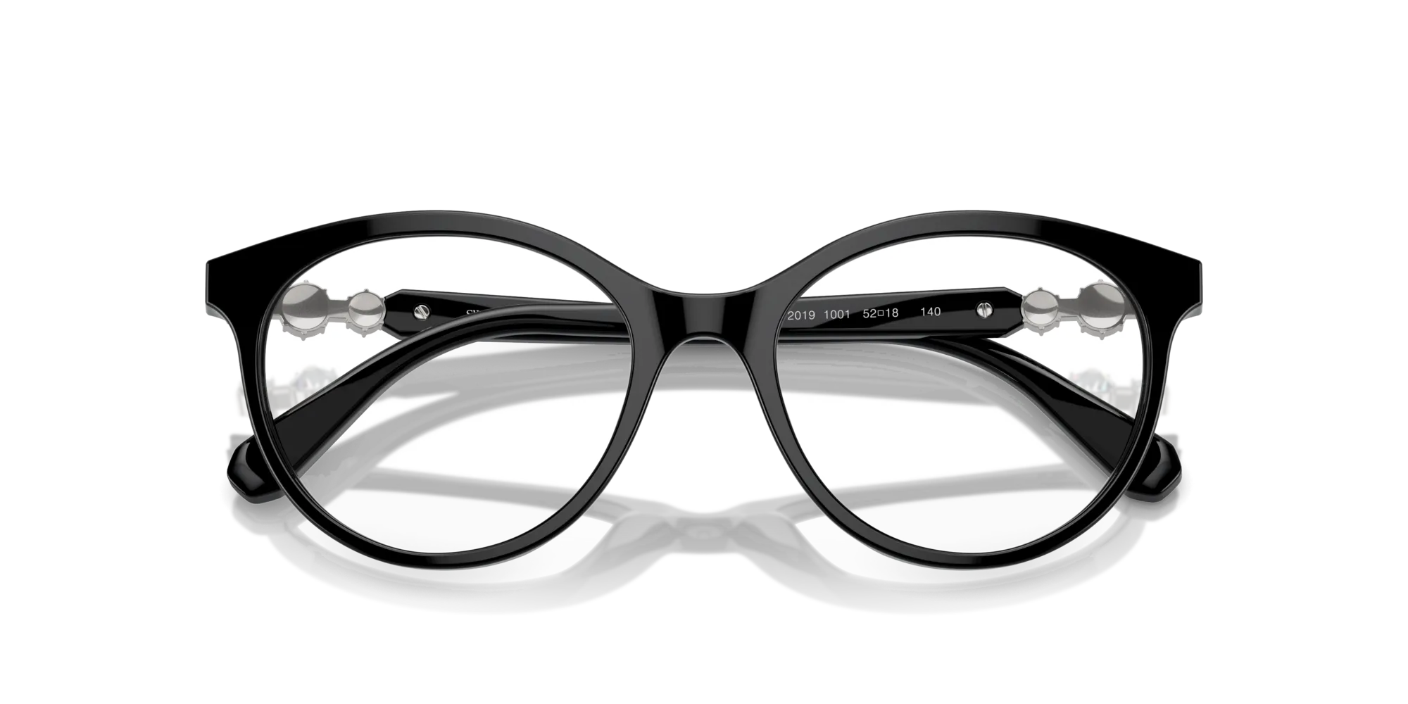 Swarovski SK2019 1001 Montature da vista Acetato Nero Rotonda Normale - immagine 2