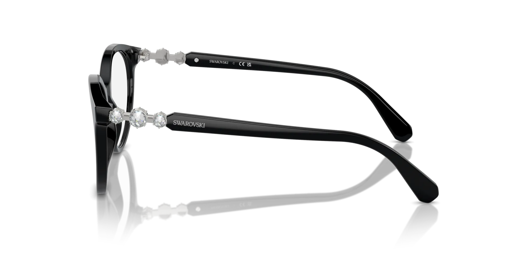 Swarovski SK2019 1001 Montature da vista Acetato Nero Rotonda Normale - immagine 4