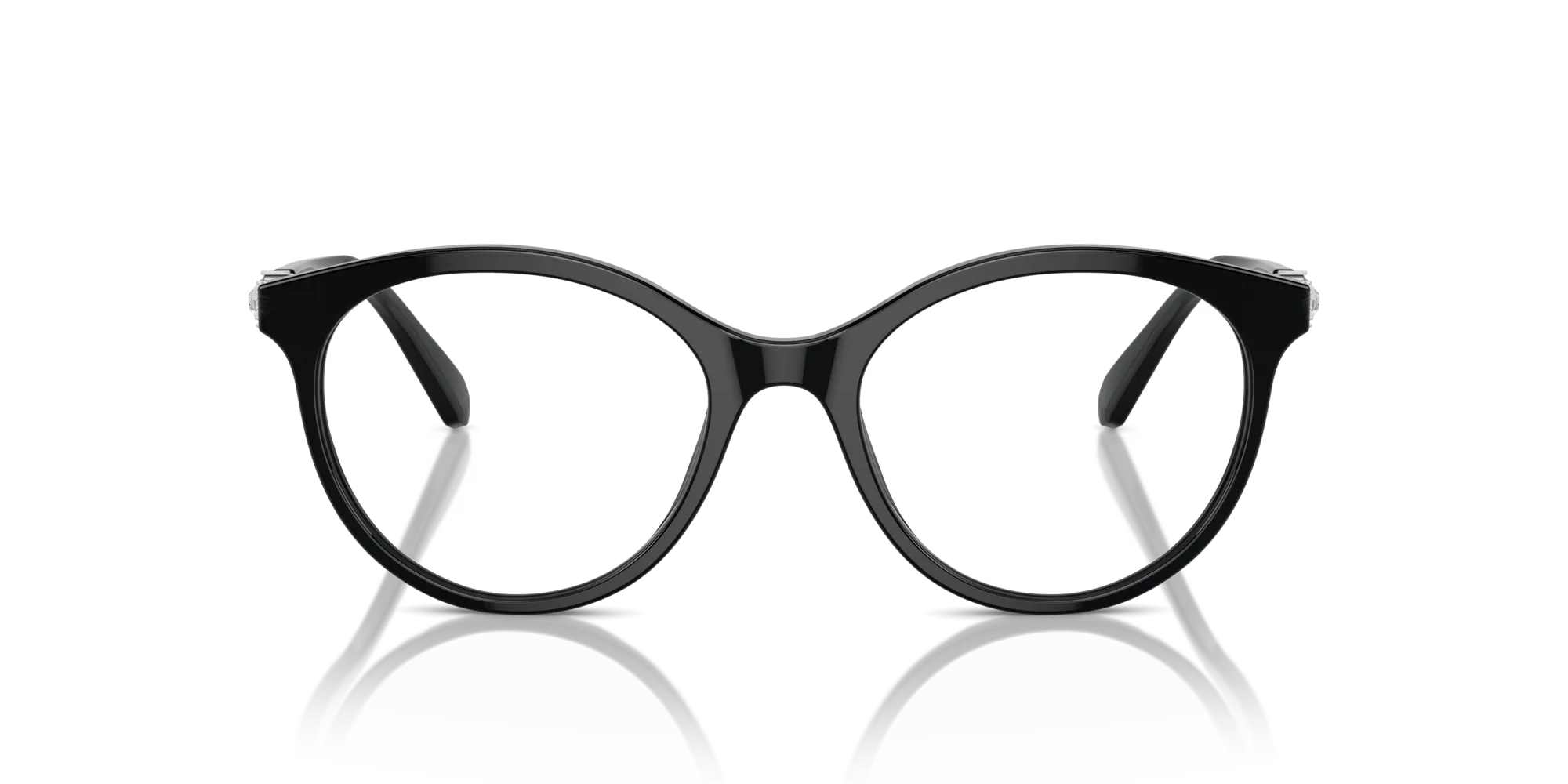 Swarovski SK2019 1001 Montature da vista Acetato Nero Trasparente Rotonda Normale - immagine 3