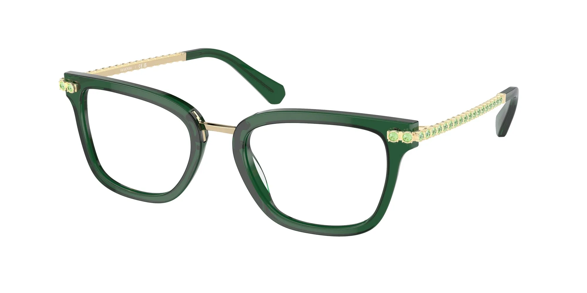 Swarovski SK2018 1045 Montature da vista Acetato Verde Squadrata Normale - immagine 1