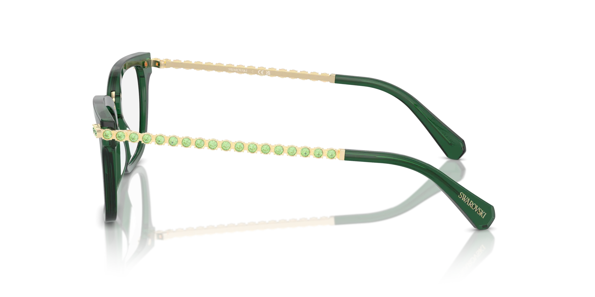 Swarovski SK2018 1045 Montature da vista Acetato Verde Squadrata Normale - immagine 4