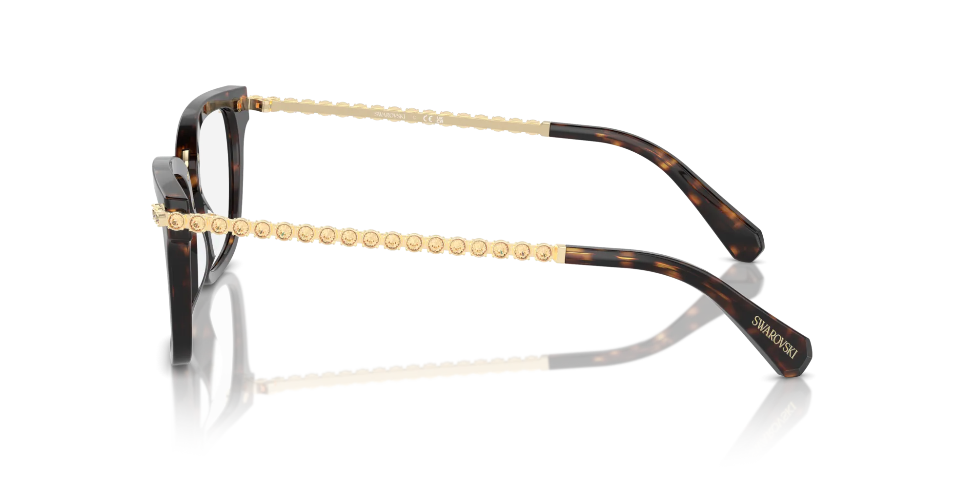 Swarovski SK2018 1002 Montature da vista Acetato Marrone Squadrata Normale - immagine 4