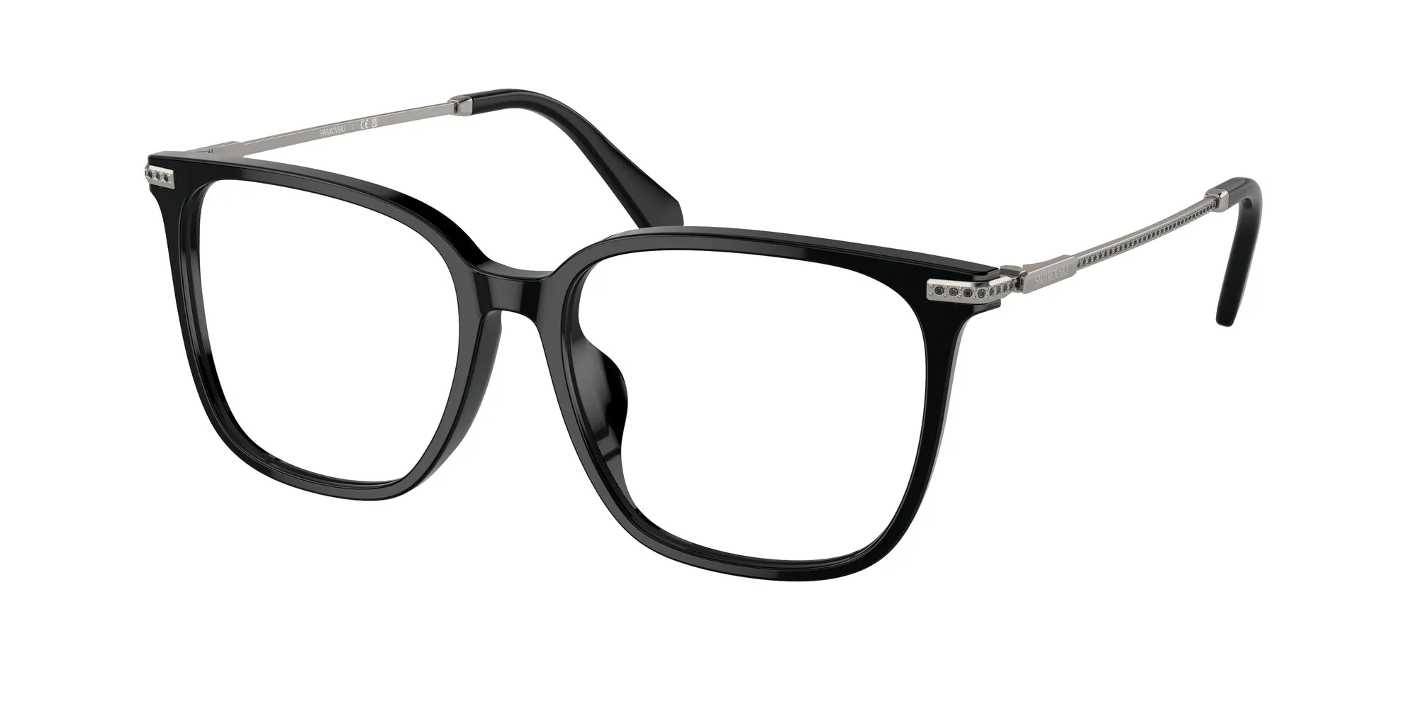 Swarovski SK2016D 1001 Montature da vista Acetato Nero Squadrata Normale - immagine 1