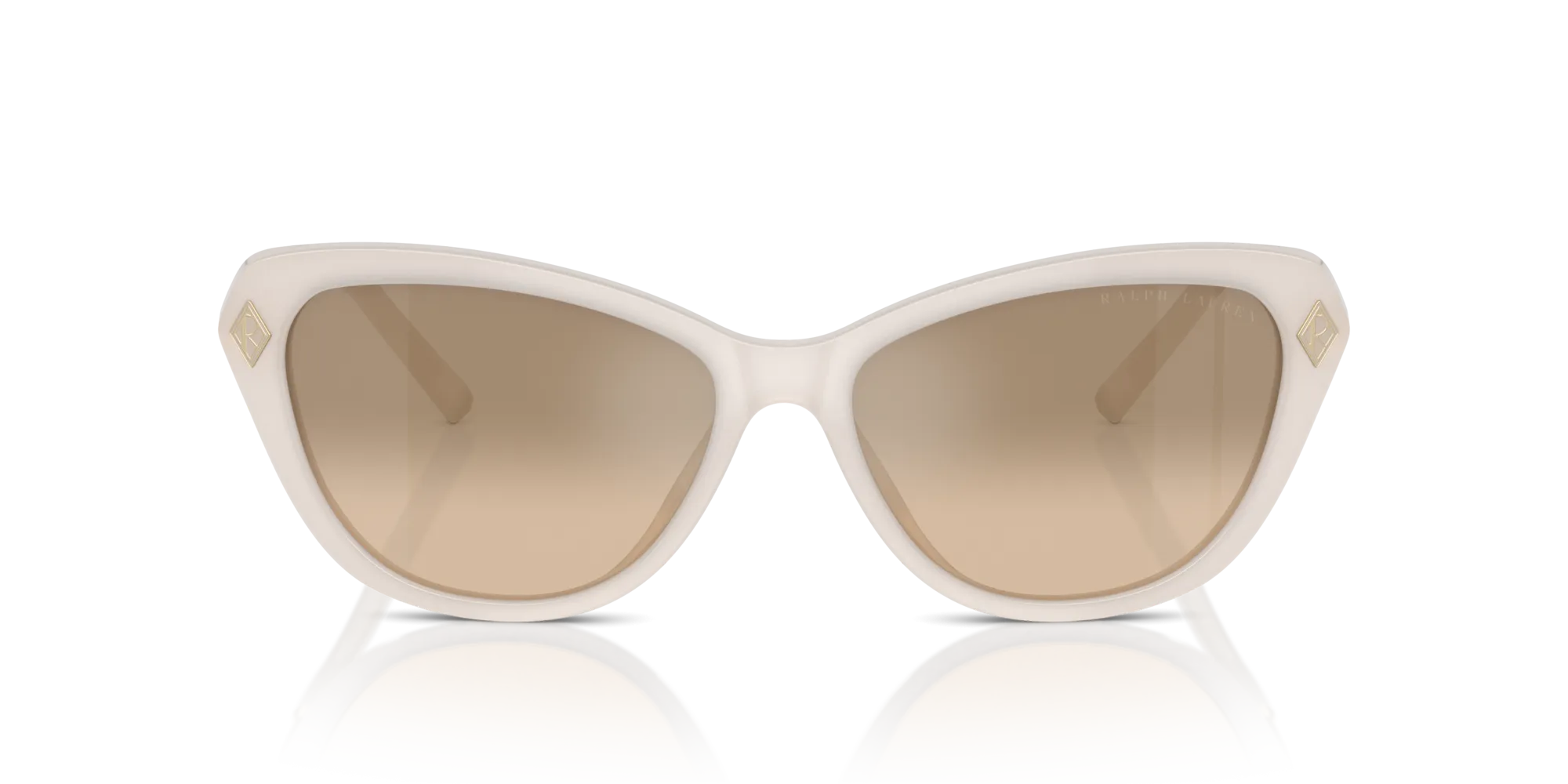 Ralph Lauren RL8224U THE ELLA 61826Y Occhiali da sole Acetato Bianco Marrone Cat Eye Normale Sfumato - immagine 3