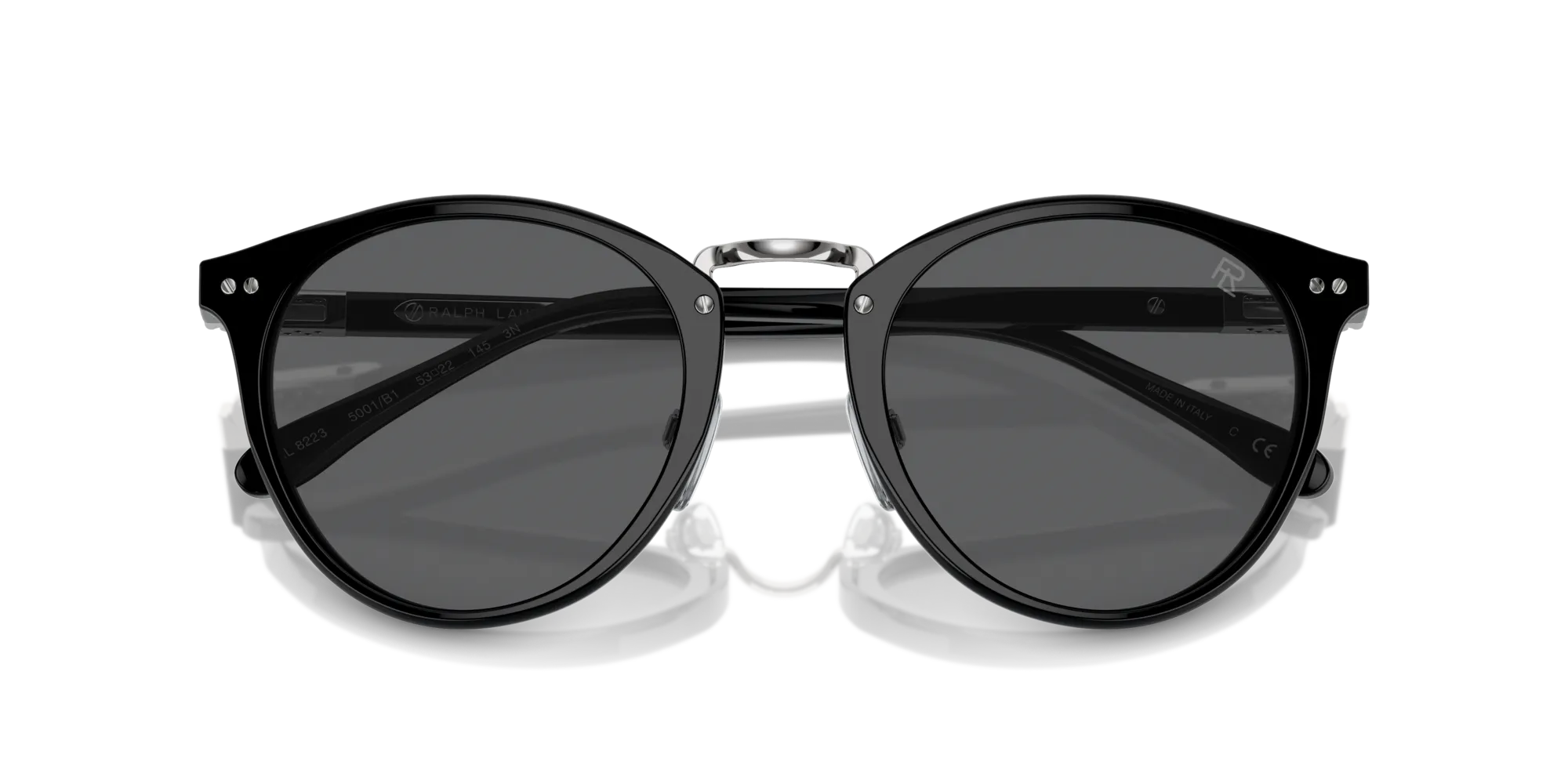Ralph Lauren RL8223 THE QUINCY 5001B1 Occhiali da sole Acetato Nero Grigio Pantos Normale - immagine 2