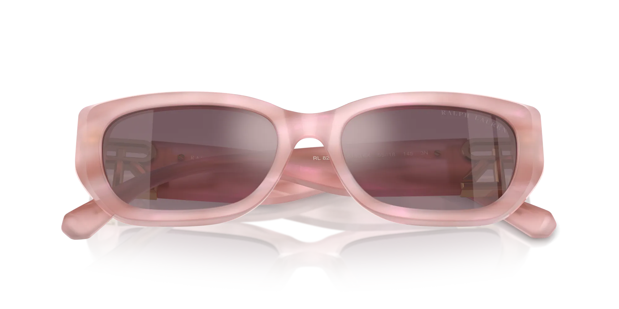 Ralph Lauren RL8222 THE BRIDGET 61806X Occhiali da sole Acetato Rosa Rosa Cat Eye Normale Specchiato - immagine 2