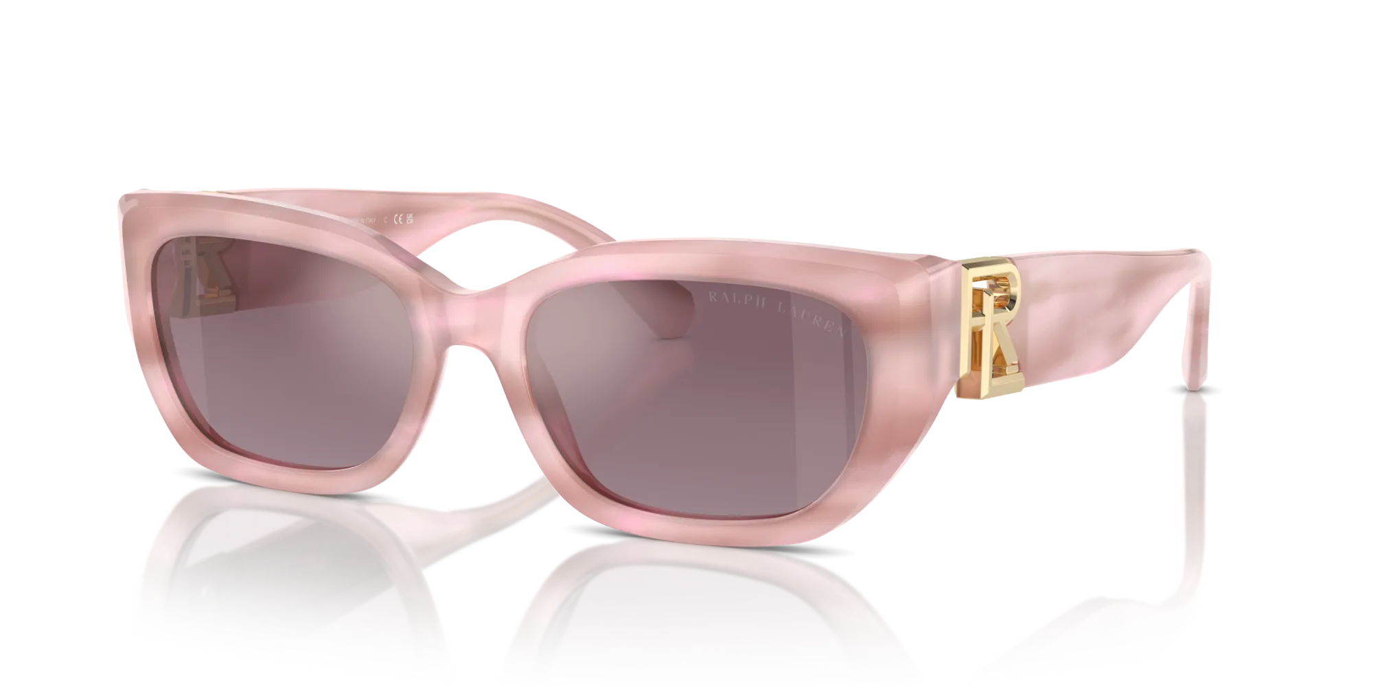 Ralph Lauren RL8222 THE BRIDGET 61806X Occhiali da sole Acetato Rosa Rosa Cat Eye Normale Specchiato - immagine 4