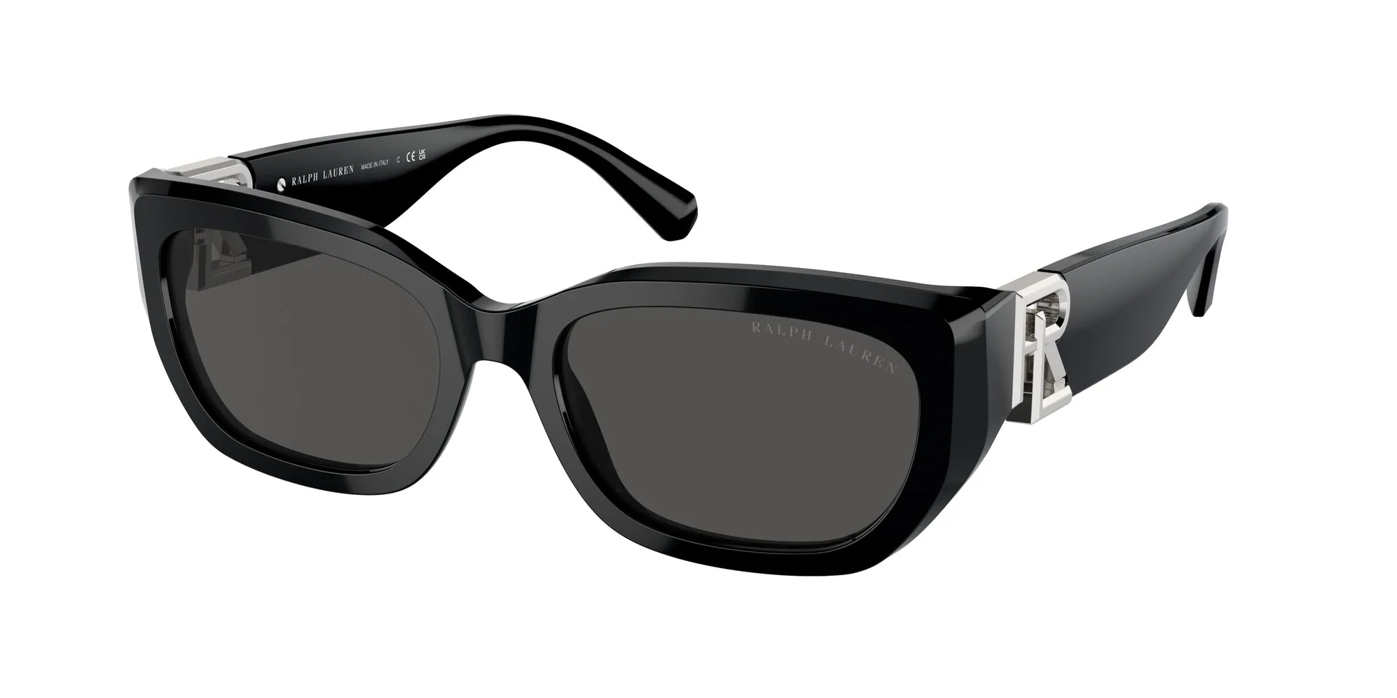 Ralph Lauren RL8222 THE BRIDGET 500187 Occhiali da sole Acetato Nero Grigio Cat Eye Normale - immagine 1