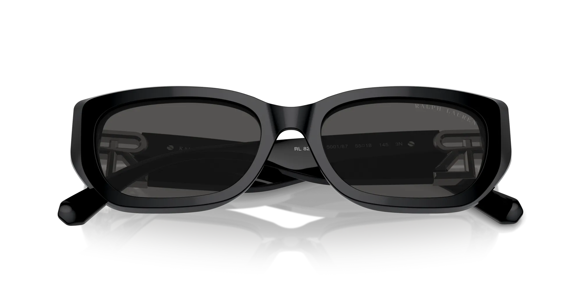 Ralph Lauren RL8222 THE BRIDGET 500187 Occhiali da sole Acetato Nero Grigio Cat Eye Normale - immagine 2