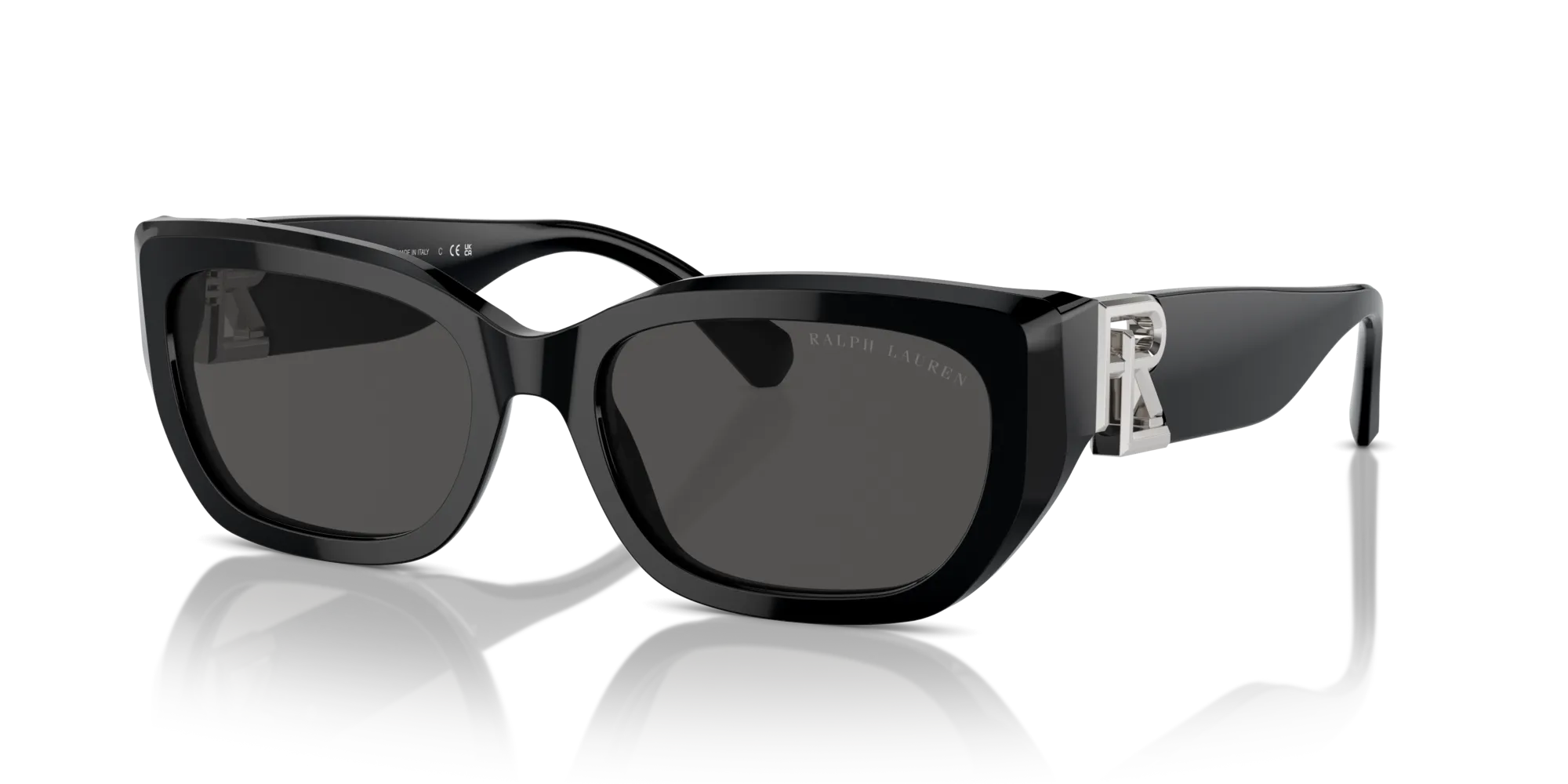 Ralph Lauren RL8222 THE BRIDGET 500187 Occhiali da sole Acetato Nero Grigio Cat Eye Normale - immagine 4
