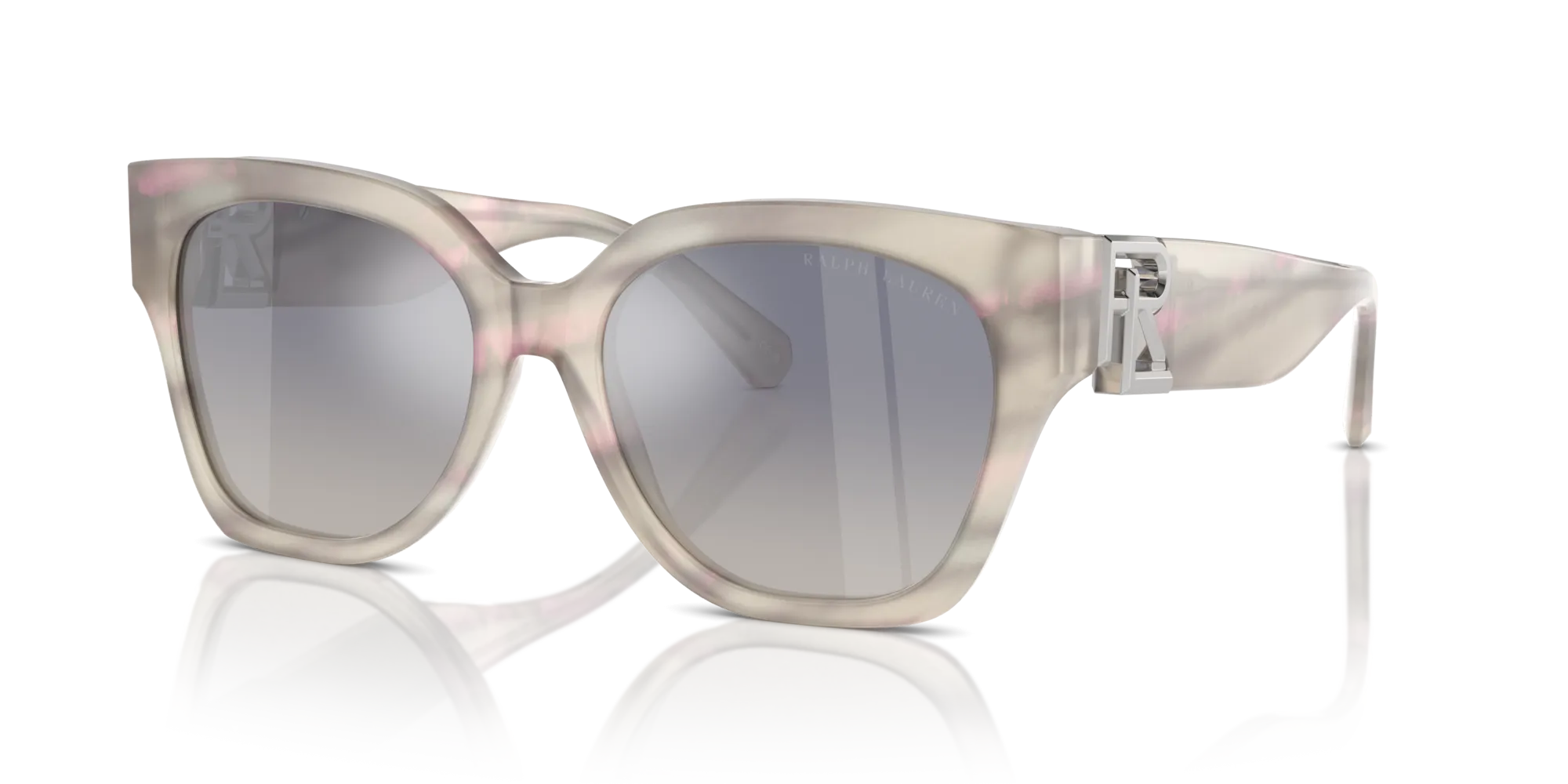 Ralph Lauren RL8221 THE OVERSZED RICKY 61774L Occhiali da sole Acetato Grigio Blu Farfalla Normale Sfumato - immagine 4