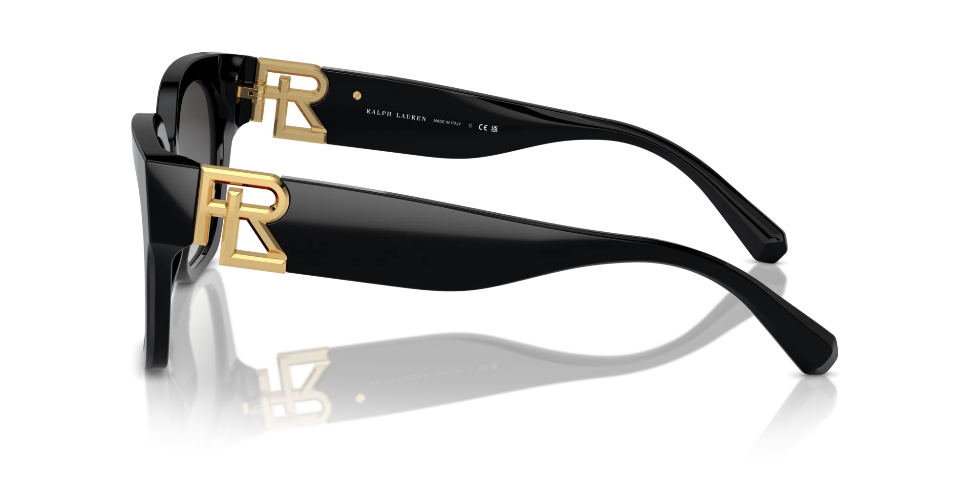 Ralph Lauren RL8221 THE OVERSZED RICKY 50018G Occhiali da sole Acetato Nero Grigio Farfalla Normale Sfumato - immagine 4