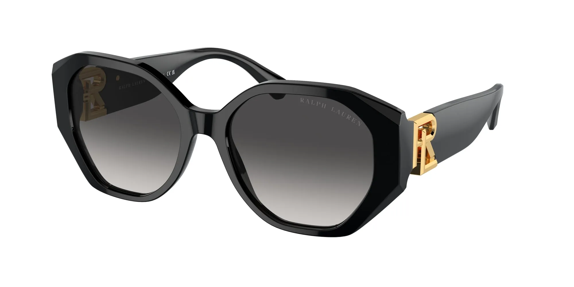 Ralph Lauren RL8220 THE JULIETTE 50018G Occhiali da sole Acetato Nero Grigio Farfalla Normale Sfumato - immagine 1