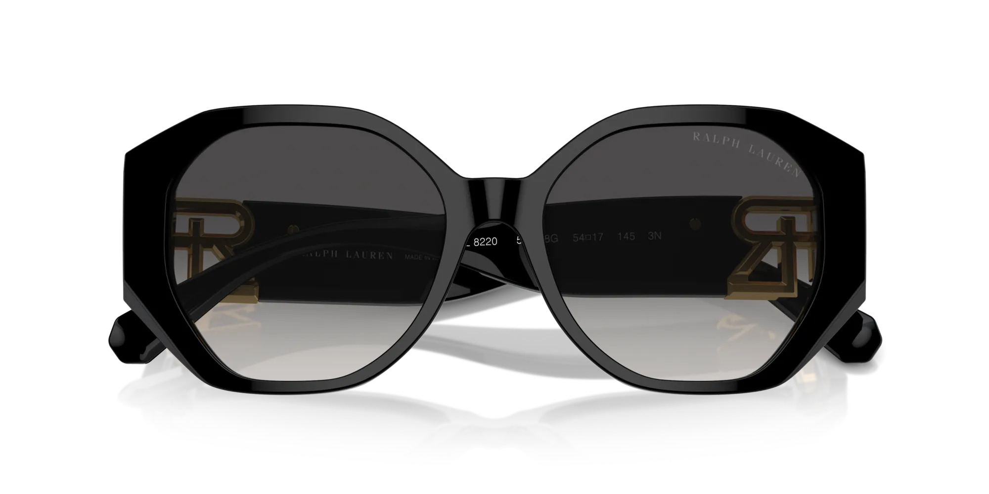 Ralph Lauren RL8220 THE JULIETTE 50018G Occhiali da sole Acetato Nero Grigio Farfalla Normale Sfumato - immagine 2