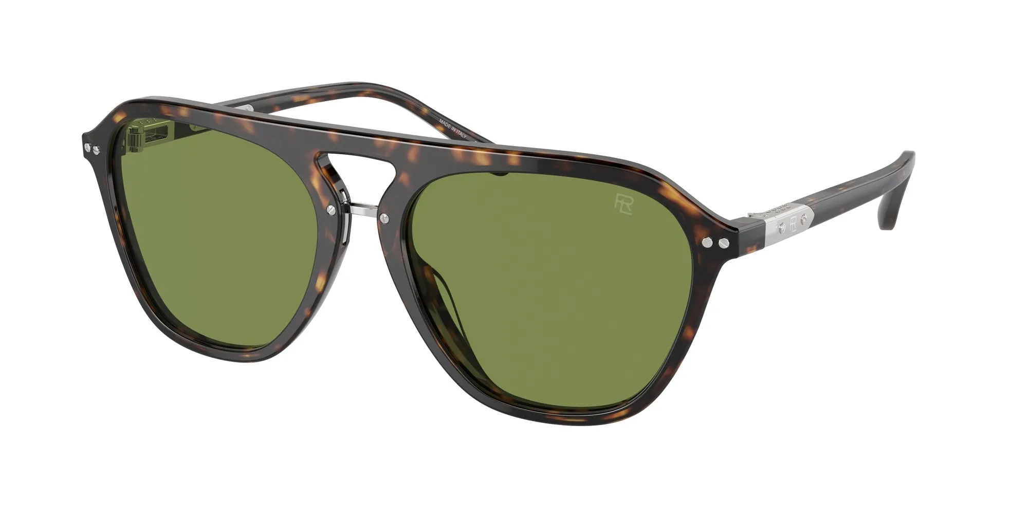 Ralph Lauren RL8219U THE HUGH 50034E Occhiali da sole Acetato Marrone Verde Squadrata Normale Antiriflesso - immagine 1