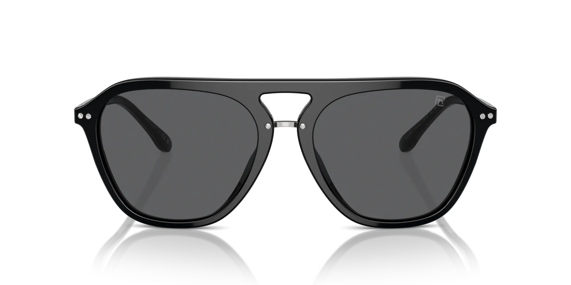 Ralph Lauren RL8219U THE HUGH 5001B1 Occhiali da sole Acetato Nero Grigio Squadrata Normale - immagine 3