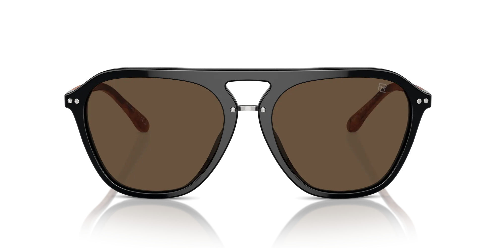 Ralph Lauren RL8219U THE HUGH 500153 Occhiali da sole Acetato Nero Marrone Squadrata Normale - immagine 3