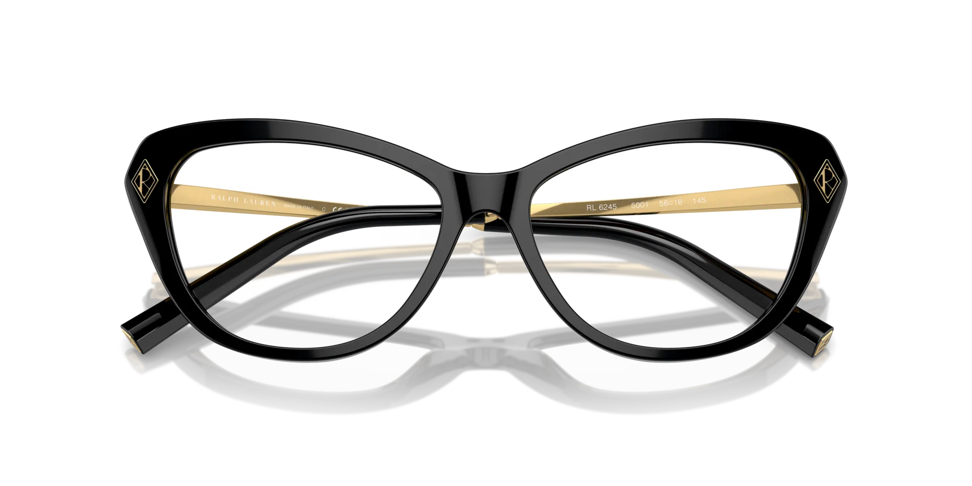 Ralph Lauren RL6245 5001 Montature da vista Acetato Nero Cat Eye Normale - immagine 2