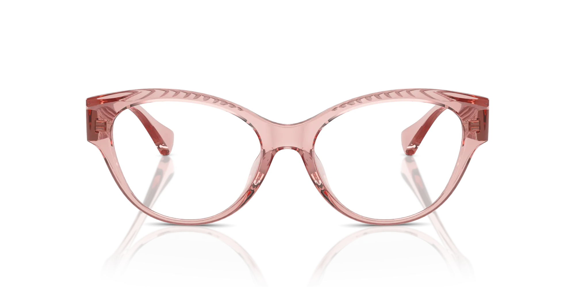 Ralph Lauren RA7164U 5801 Montature da vista Iniettato Rosa Trasparente Farfalla Normale - immagine 3