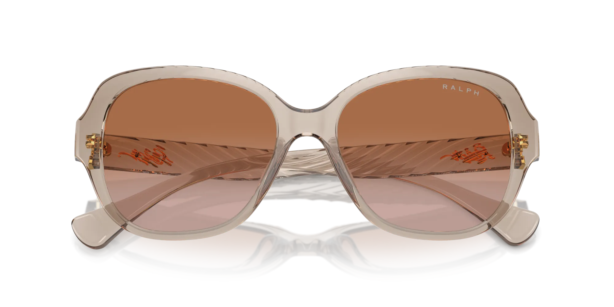 Ralph Lauren RA5316U 580213 Occhiali da sole Iniettato Beige Marrone Rotonda Normale Sfumato - immagine 2