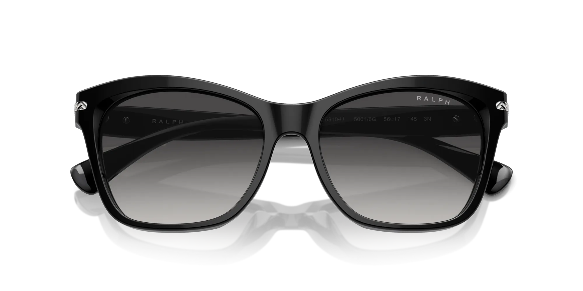 Ralph Lauren RA5310U 50018G Occhiali da sole Acetato Nero Grigio Squadrata Normale Sfumato - immagine 2