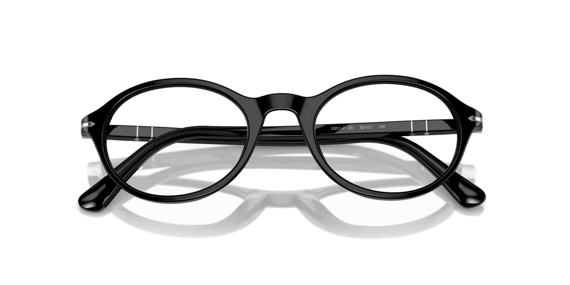 Persol PO3351V 95 Montature da vista Acetato Nero Trasparente Rotonda Normale - immagine 2