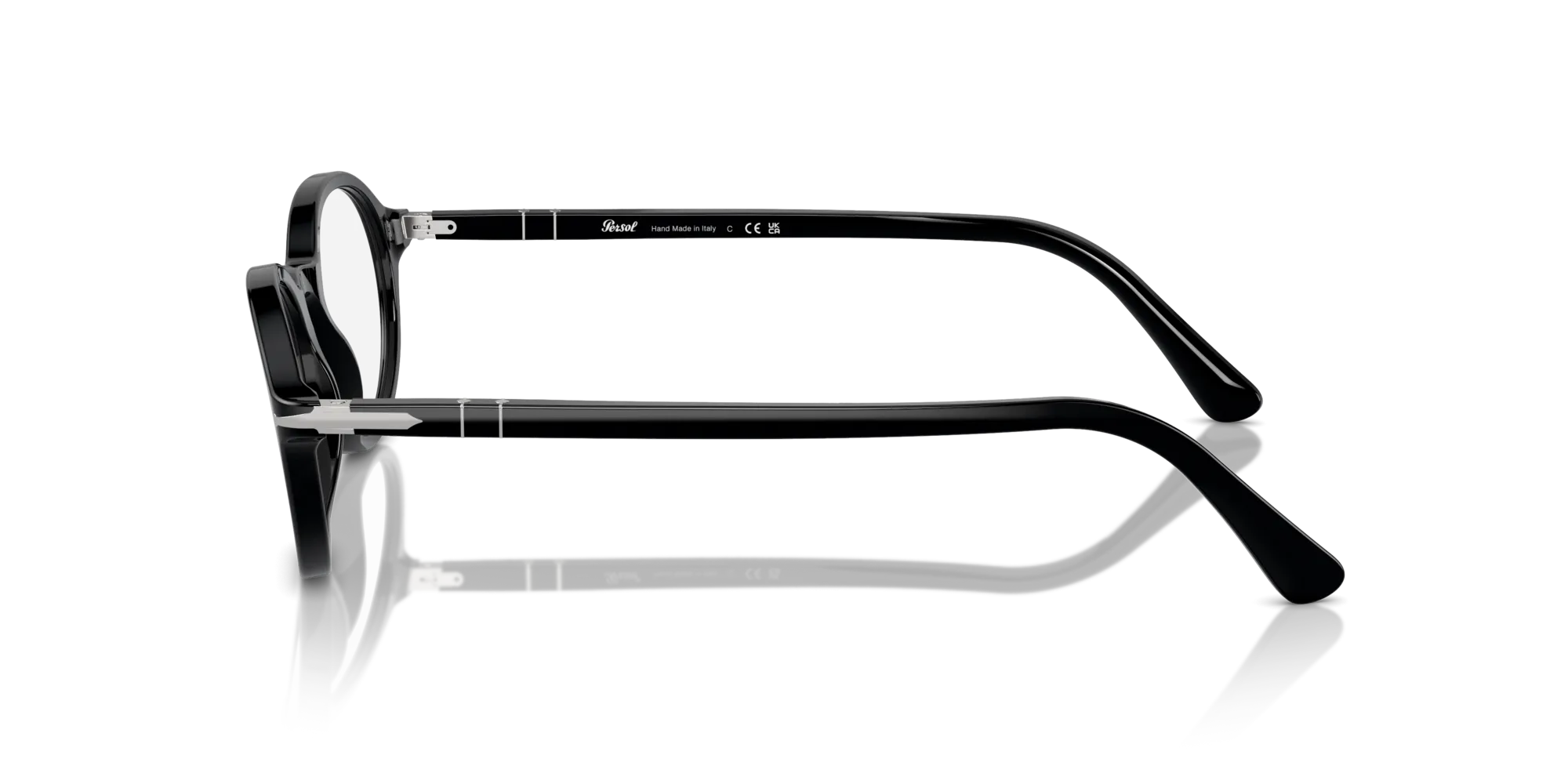 Persol PO3351V 95 Montature da vista Acetato Nero Trasparente Rotonda Normale - immagine 4