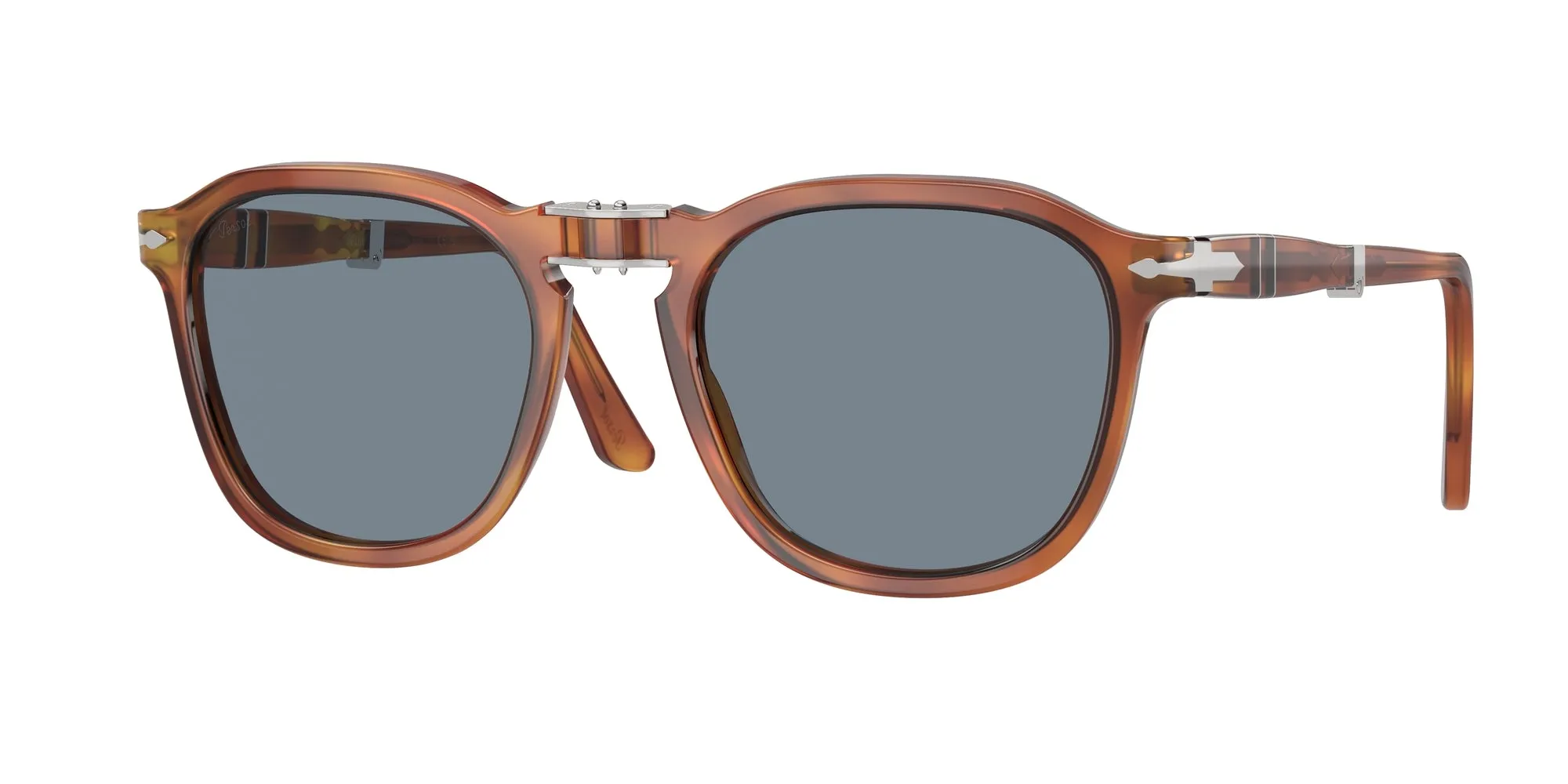 Persol PO3345S 96/56 Occhiali da sole Acetato Marrone Blu Squadrata Normale Antiriflesso - immagine 1
