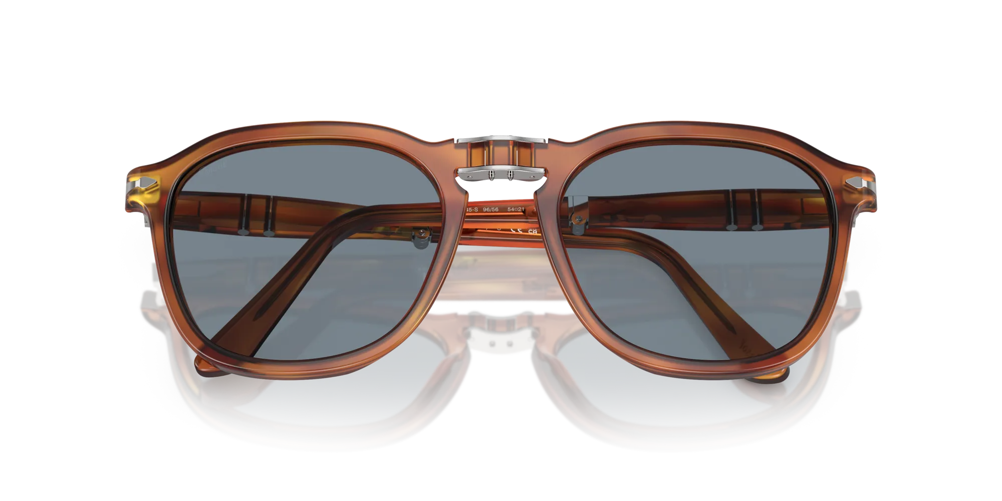 Persol PO3345S 96/56 Occhiali da sole Acetato Marrone Blu Squadrata Normale Antiriflesso - immagine 2