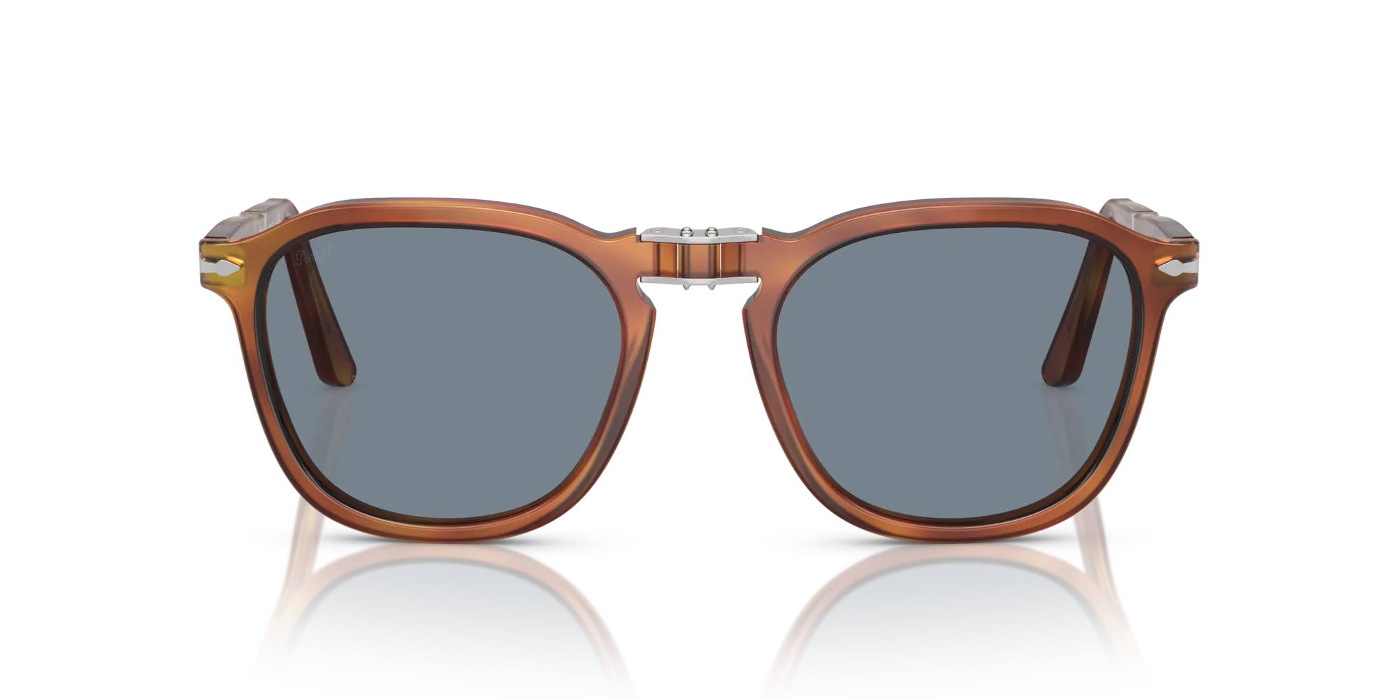 Persol PO3345S 96/56 Occhiali da sole Acetato Marrone Blu Squadrata Normale Antiriflesso - immagine 3