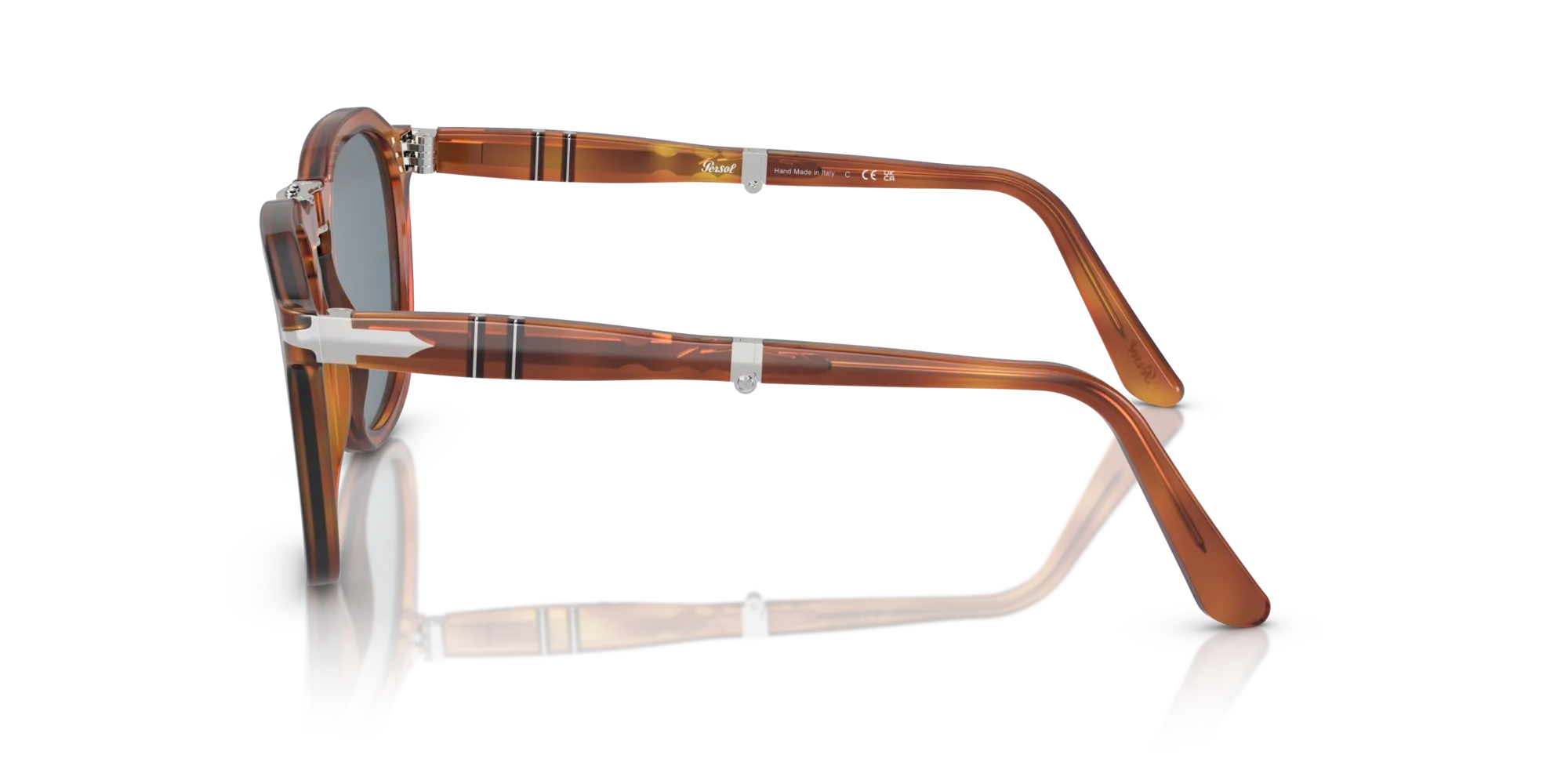 Persol PO3345S 96/56 Occhiali da sole Acetato Marrone Blu Squadrata Normale Antiriflesso - immagine 4