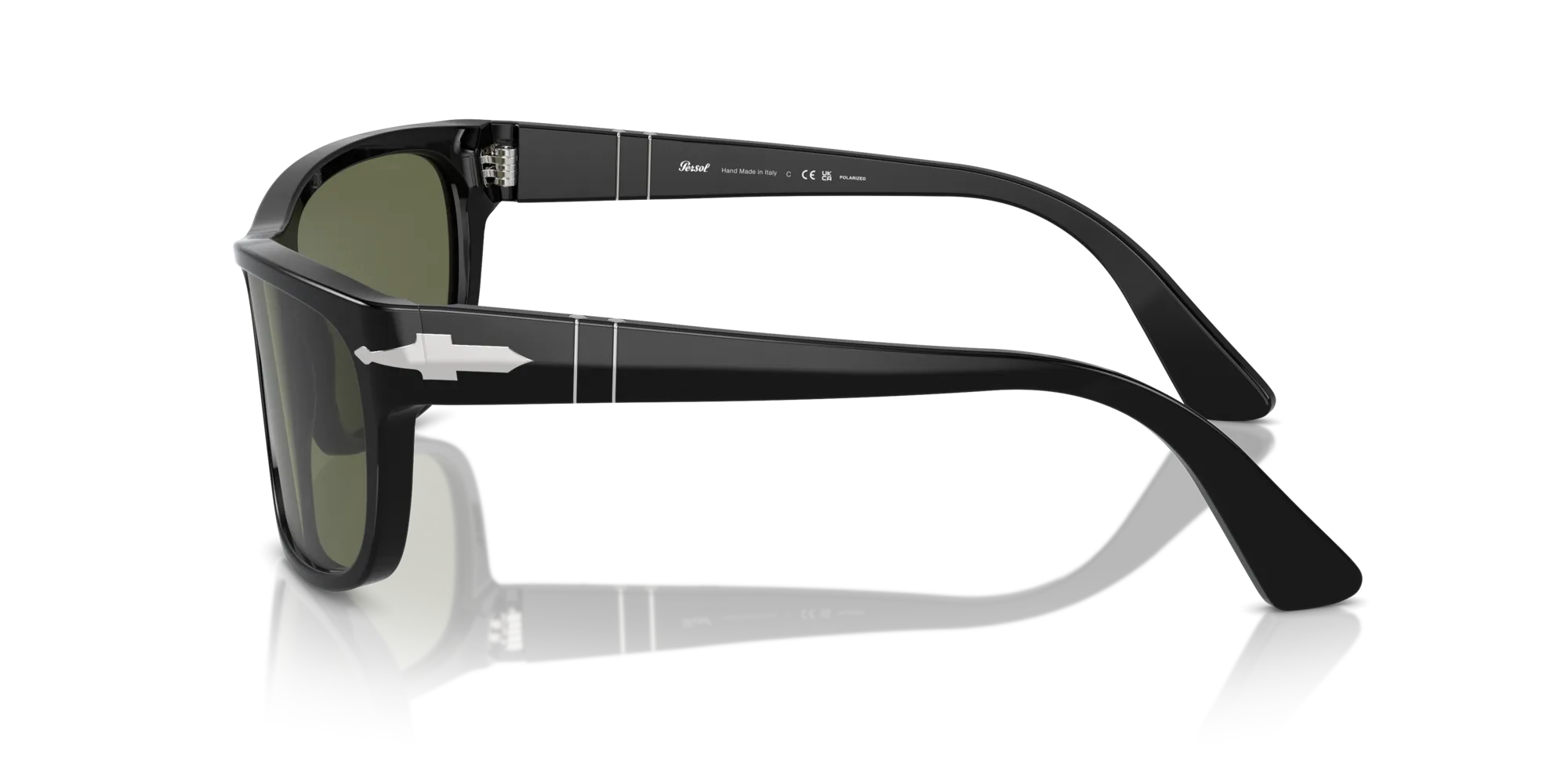 Persol PO3342S 95/58 Occhiali da sole Acetato Nero Verde Squadrata Polarizzata - immagine 4