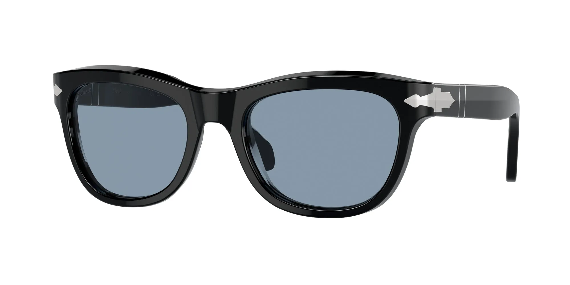 Persol PO0086S 95/56 Occhiali da sole Acetato Nero Blu Pillow Normale Antiriflesso - immagine 1