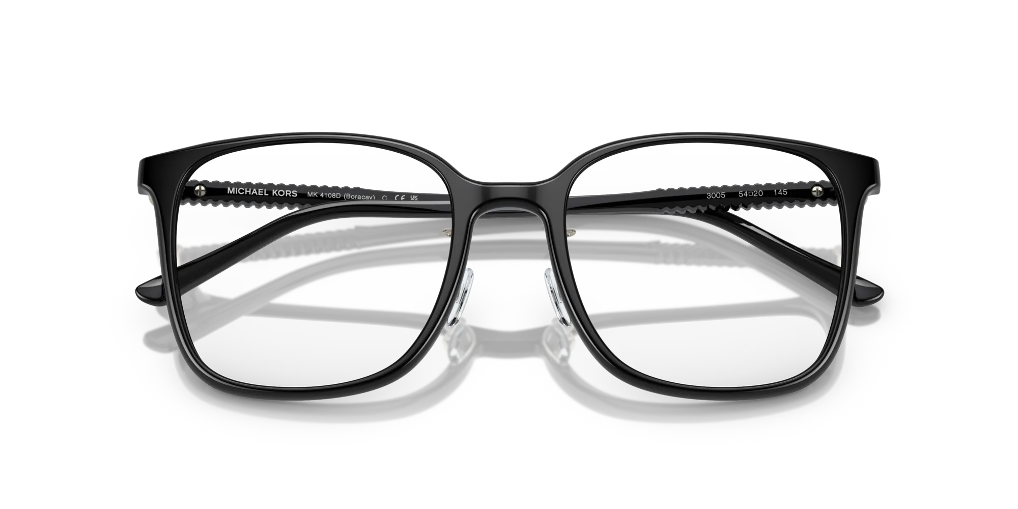 Michael Kors MK4108D BORACAY 3005 Montature da vista Iniettato Nero Trasparente Squadrata Normale - immagine 2