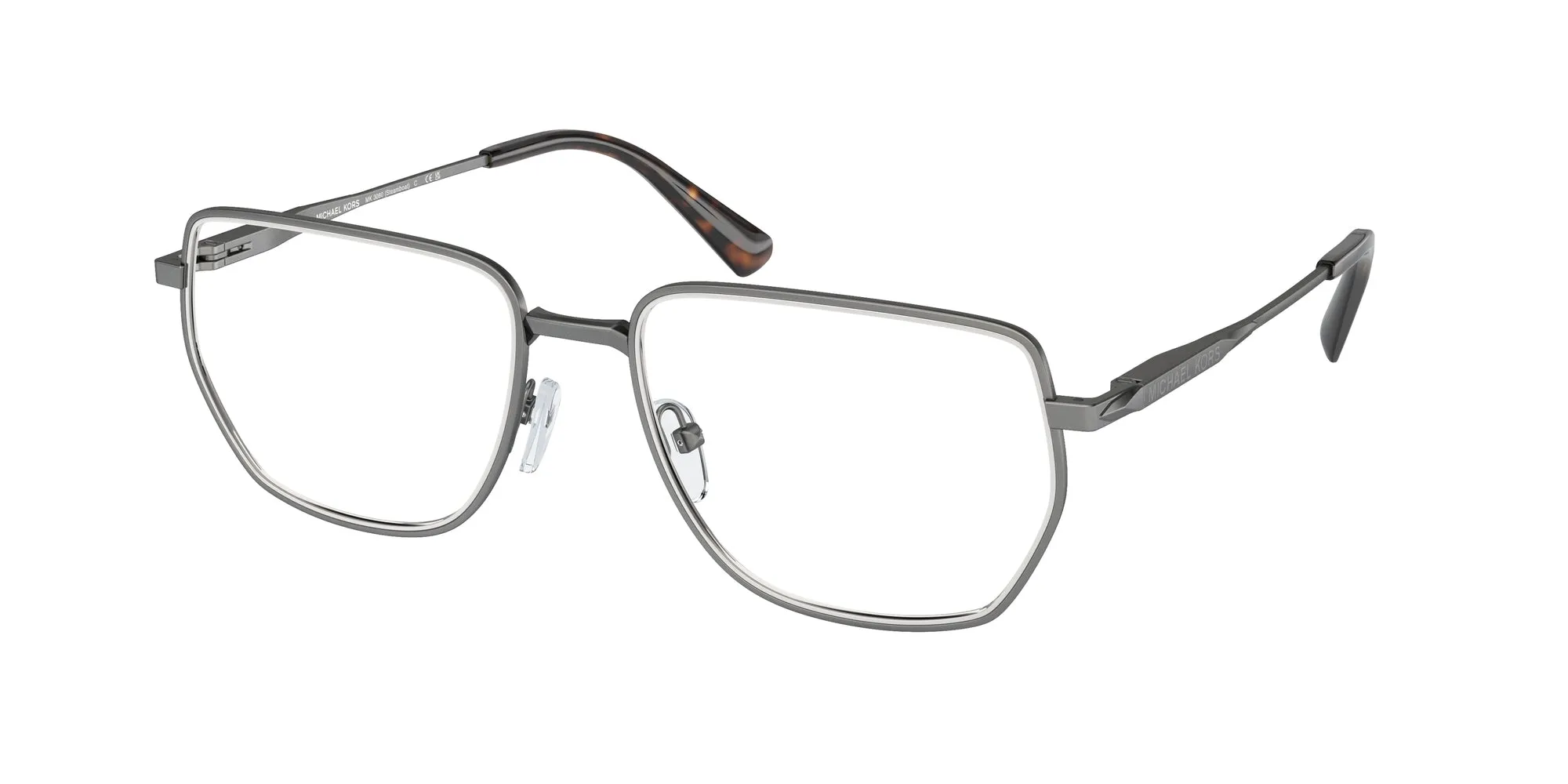 Michael Kors MK3080 STEAMBOAT 1002 Montature da vista Metallo Grigio Trasparente Geometrica Normale - immagine 1
