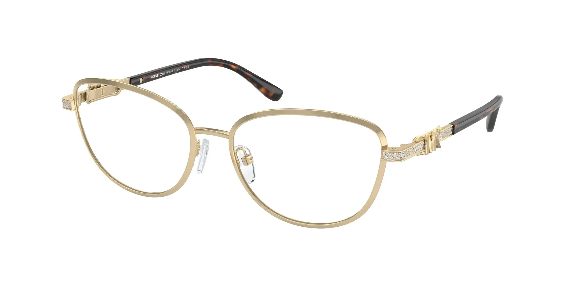 Michael Kors MK3076B CORDOBA 1014 Montature da vista Metallo Oro Trasparente Cat Eye Normale - immagine 1