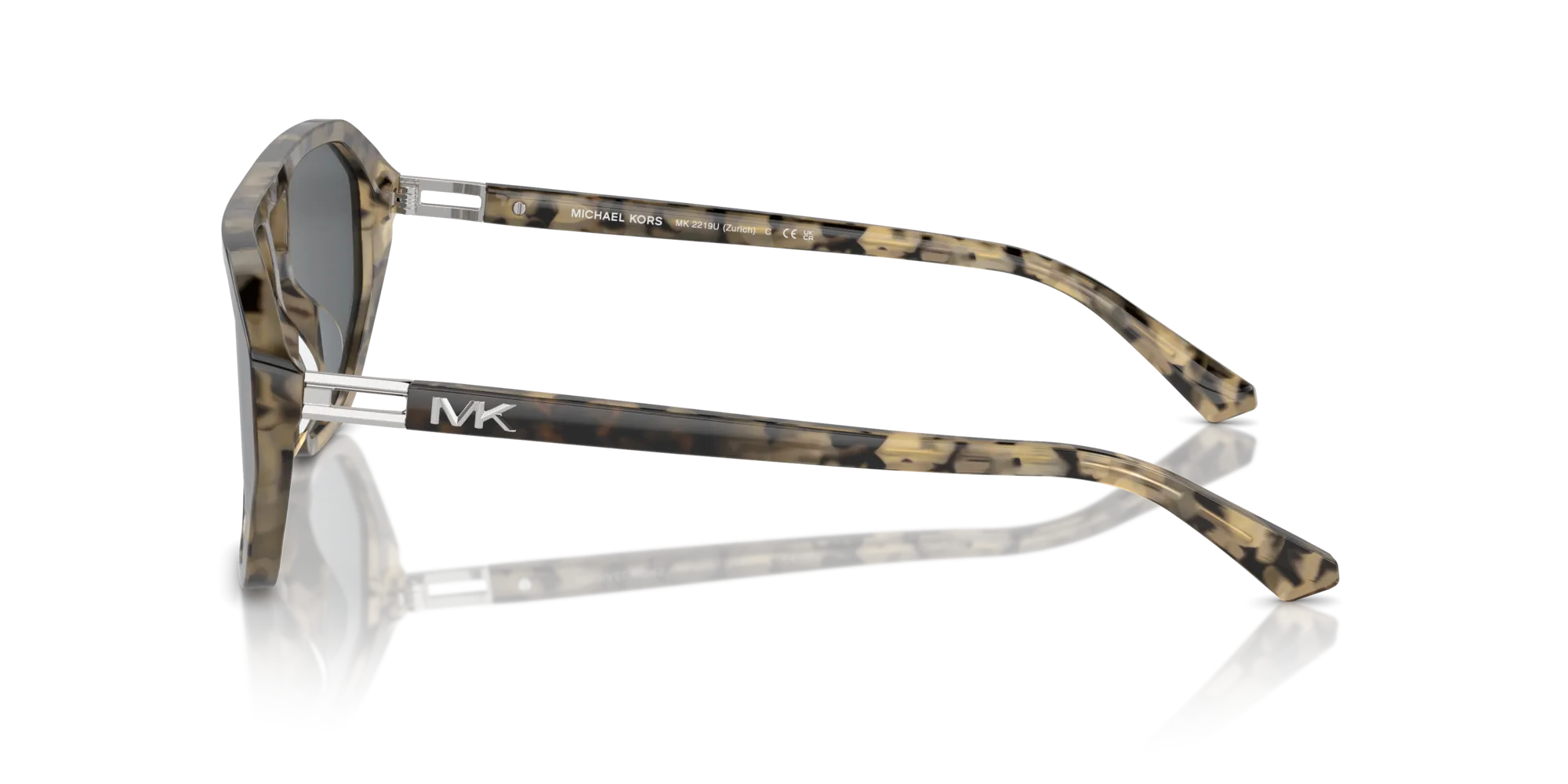 Michael Kors MK2219U ZURICH 394287 Occhiali da sole Acetato Multi-colore Grigio Pilot Normale - immagine 4