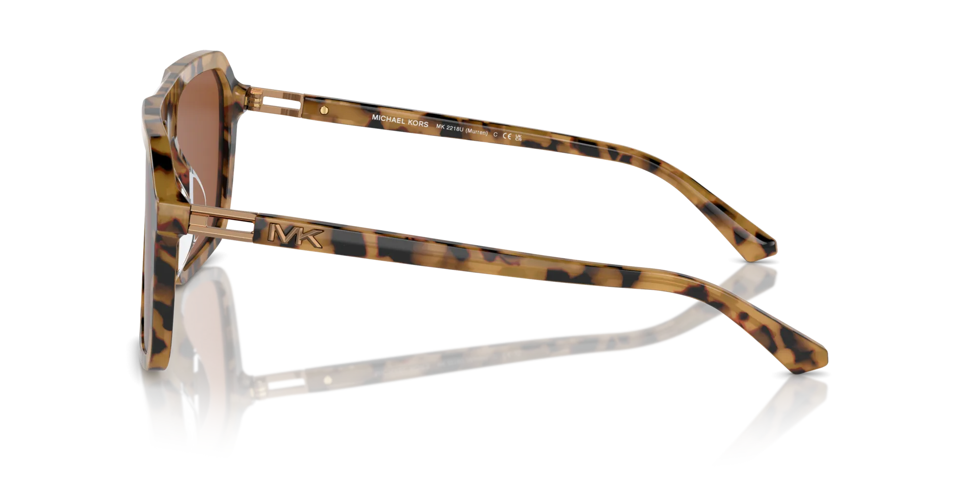Michael Kors MK2218U MURREN 393073 Occhiali da sole Acetato Tartaruga Marrone Squadrata Normale - immagine 4