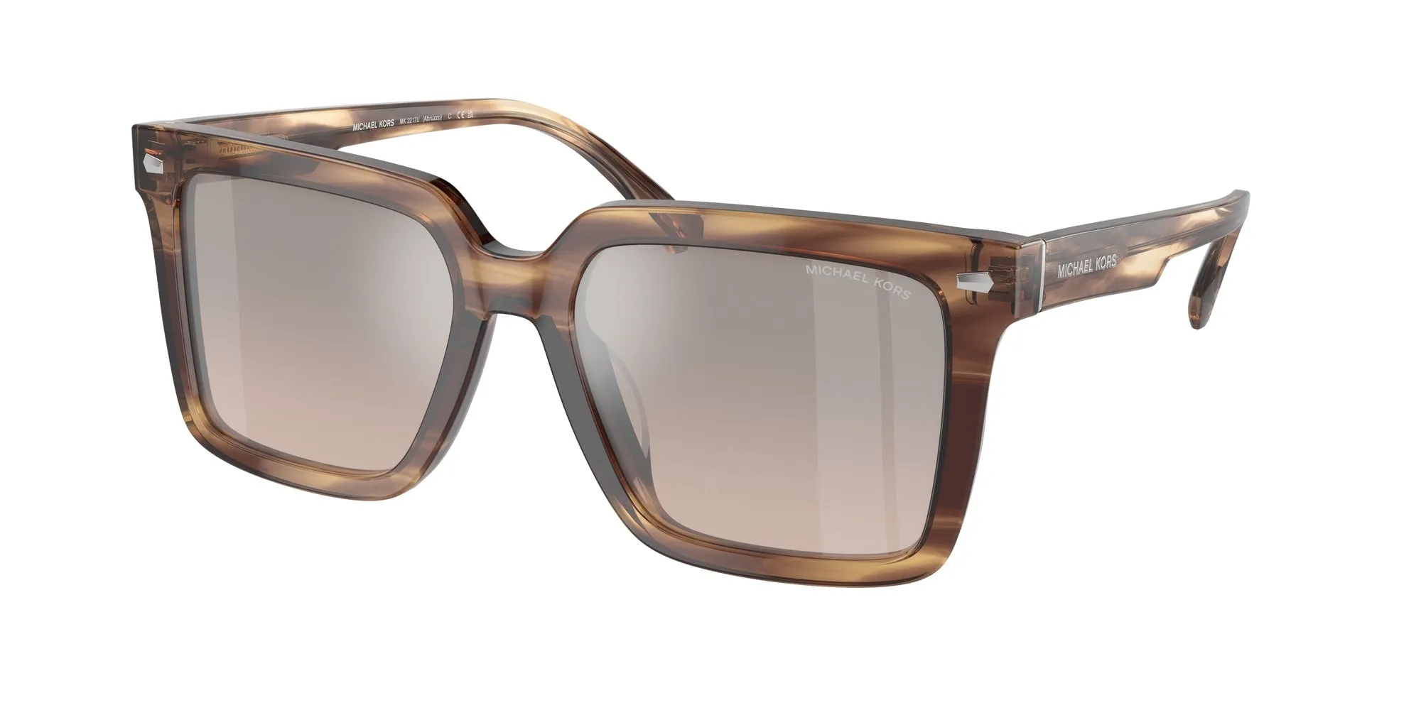 Michael Kors MK2217U ABRUZZO 39776I Occhiali da sole Acetato Marrone Marrone Squadrata Normale Specchiato - immagine 1