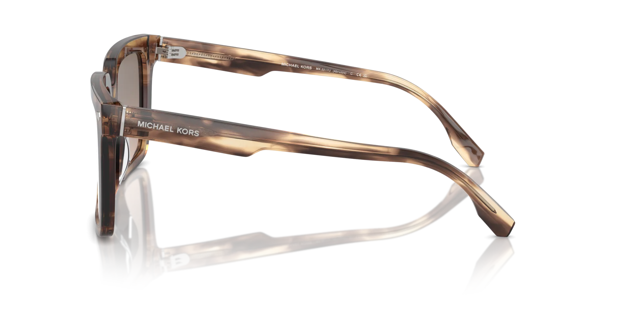 Michael Kors MK2217U ABRUZZO 39776I Occhiali da sole Acetato Marrone Marrone Squadrata Normale Specchiato - immagine 4
