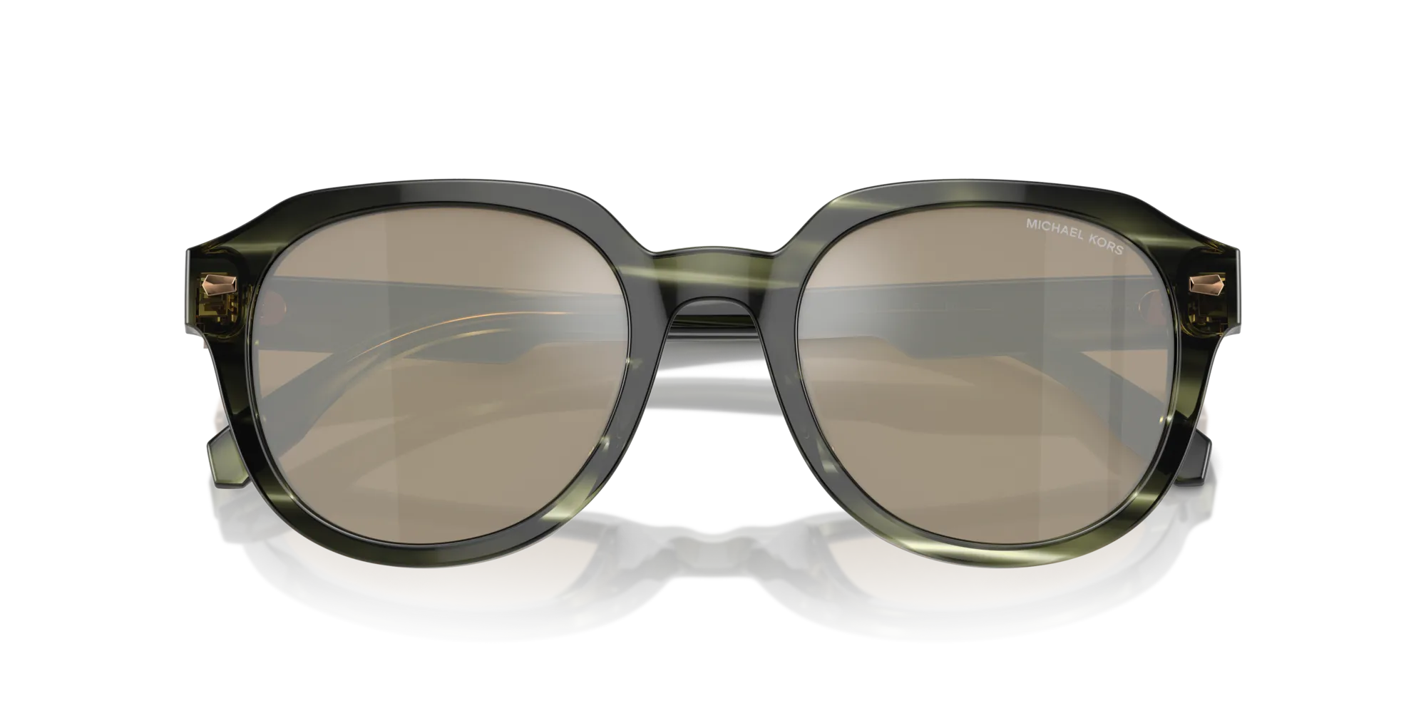 Michael Kors MK2216U EGER 39787I Occhiali da sole Acetato Verde Verde Rotonda Normale Specchiato - immagine 2