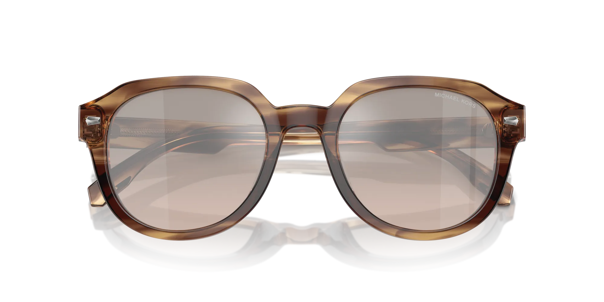 Michael Kors MK2216U EGER 39776I Occhiali da sole Acetato Marrone Marrone Rotonda Normale Specchiato - immagine 2