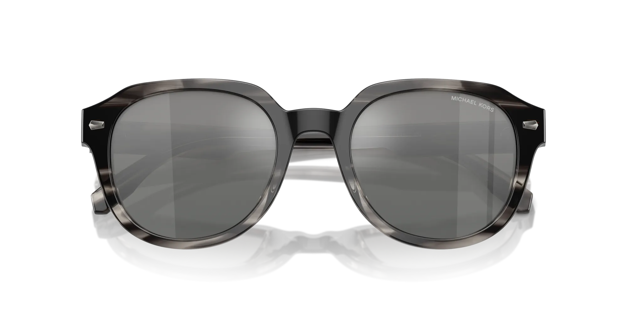 Michael Kors MK2216U EGER 396688 Occhiali da sole Acetato Nero Grigio Rotonda Normale Specchiato - immagine 2