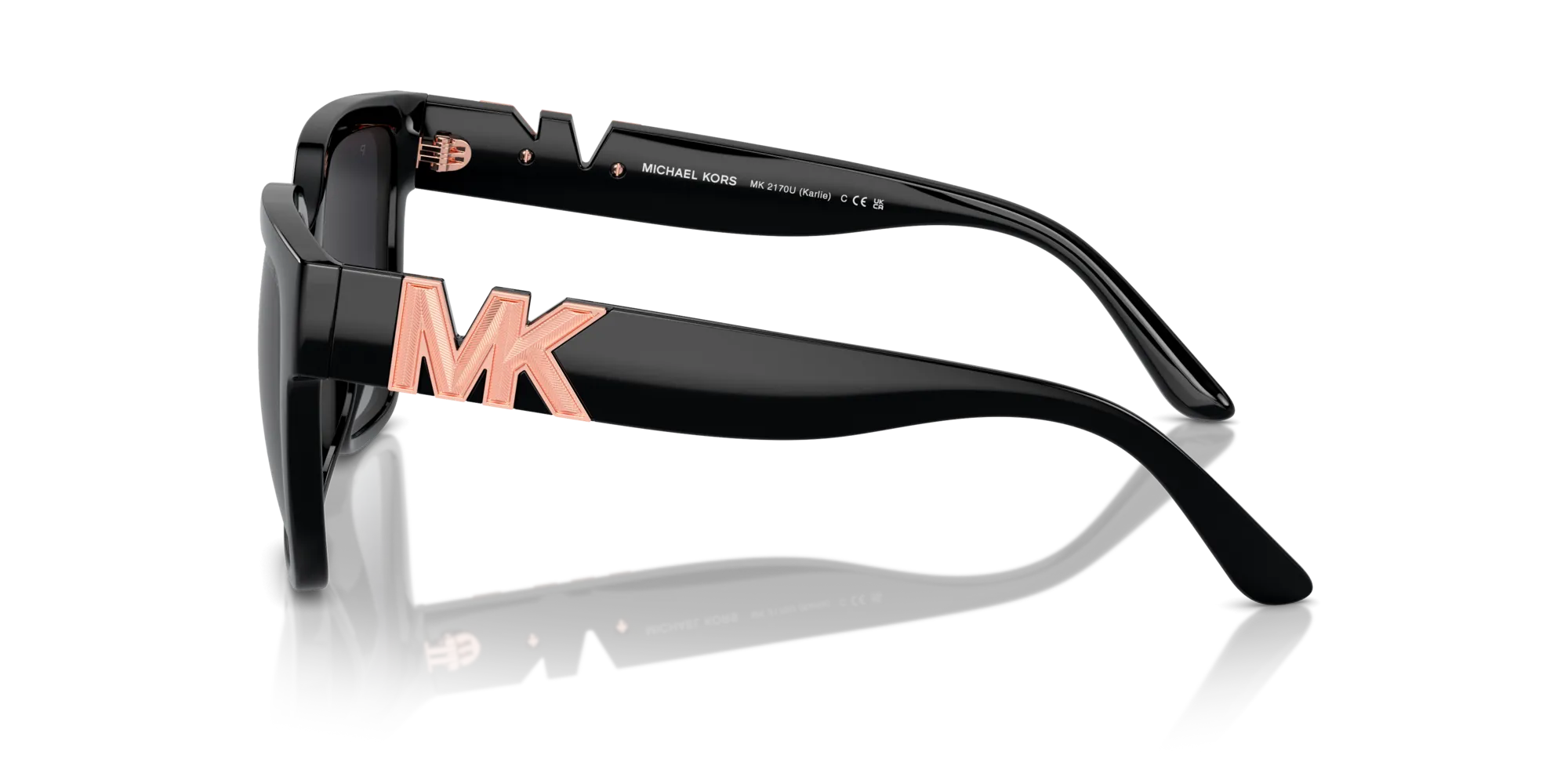 Michael Kors MK2170U KARLIE 3005T3 Occhiali da sole Iniettato Nero Grigio Squadrata Polarizzata Sfumato - immagine 4