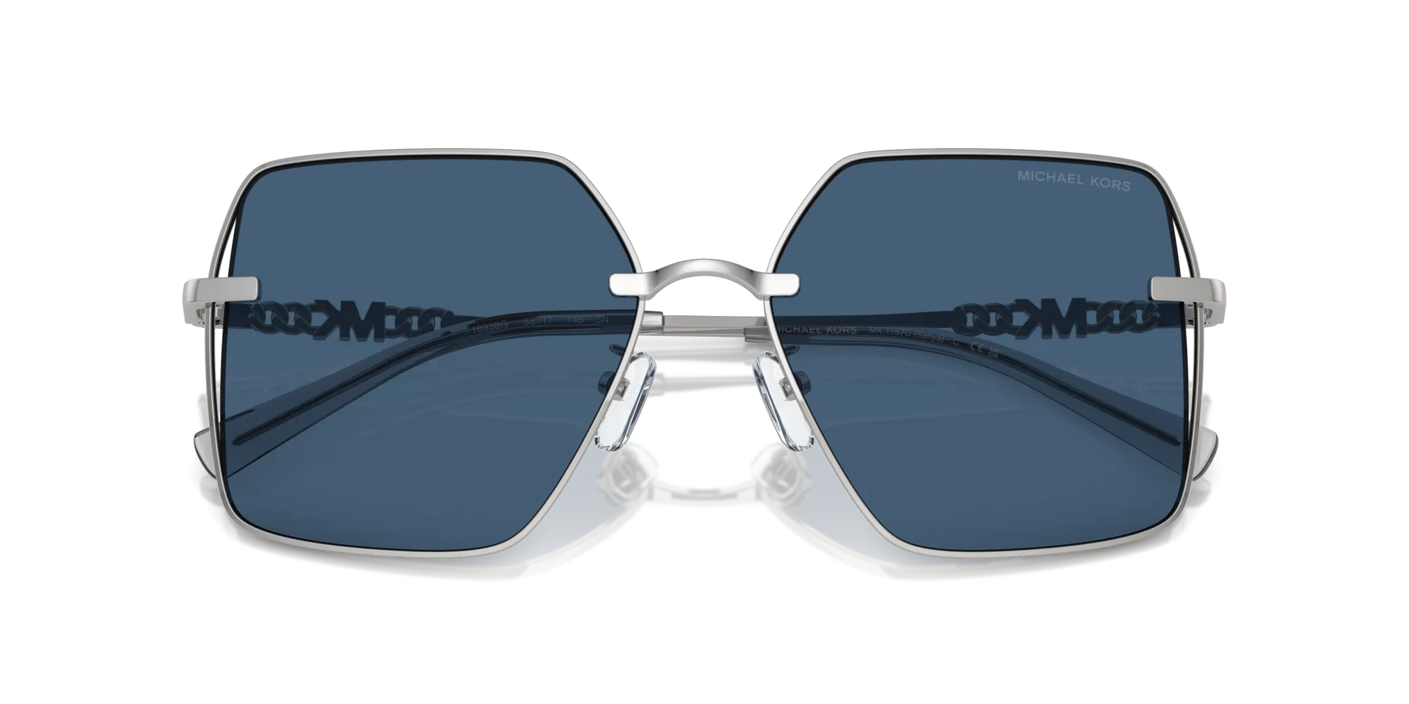 Michael Kors MK1157D SANYA 18938G Occhiali da sole Metallo Argento Blu Squadrata Normale - immagine 2