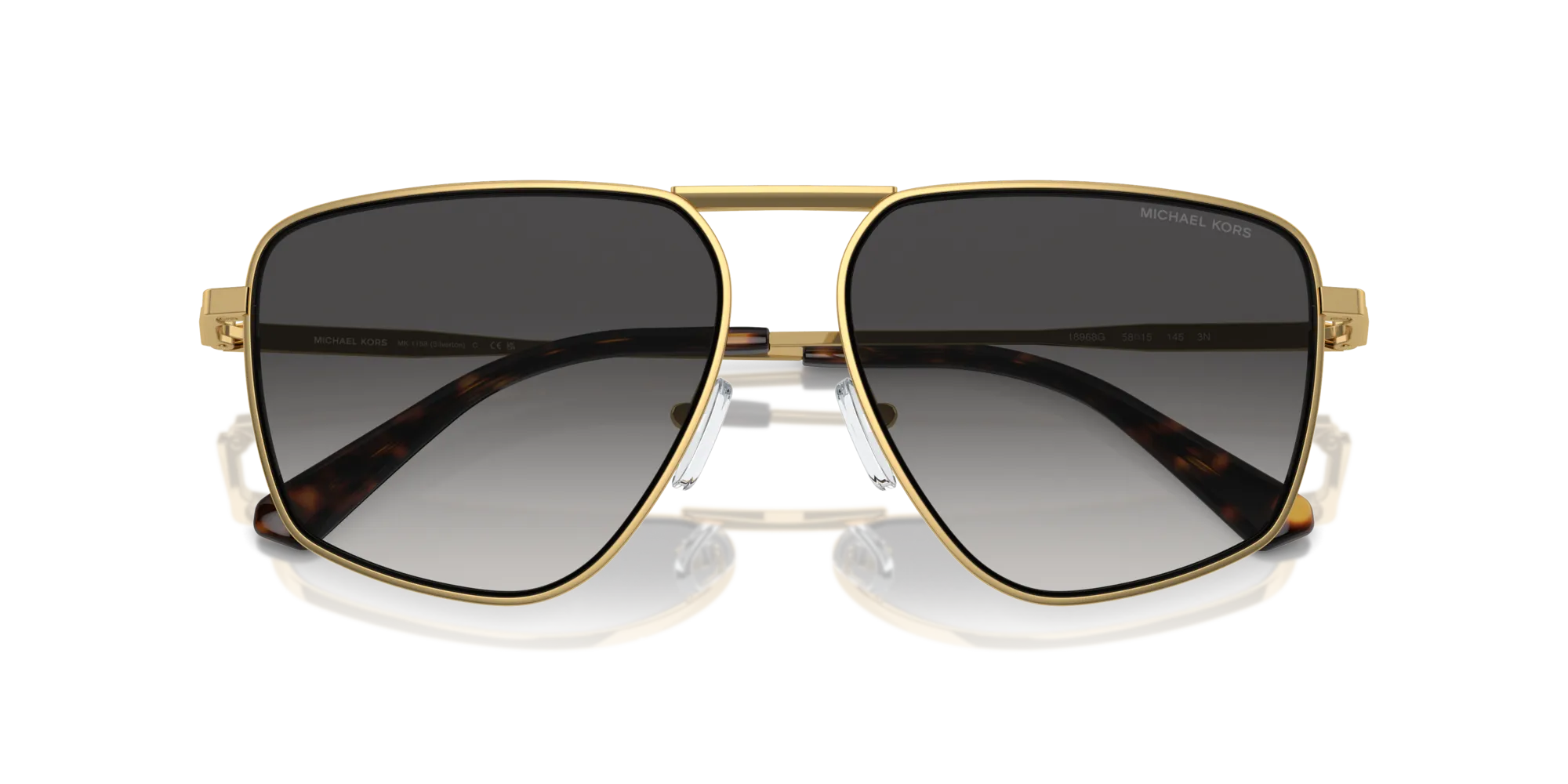 Michael Kors MK1153 SILVERTON 18968G Occhiali da sole Metallo Oro Grigio Pilot Normale Sfumato - immagine 2