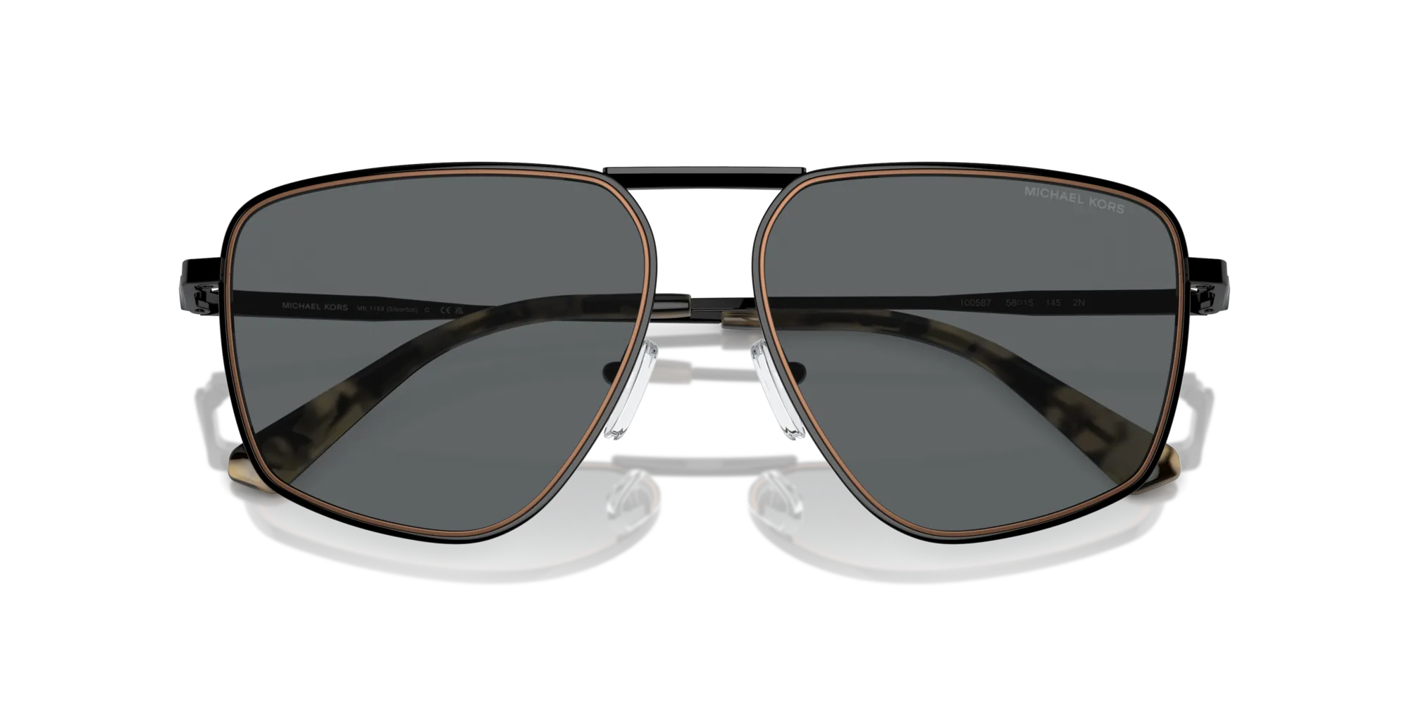 Michael Kors MK1153 SILVERTON 100587 Occhiali da sole Metallo Nero Grigio Pilot Normale - immagine 2